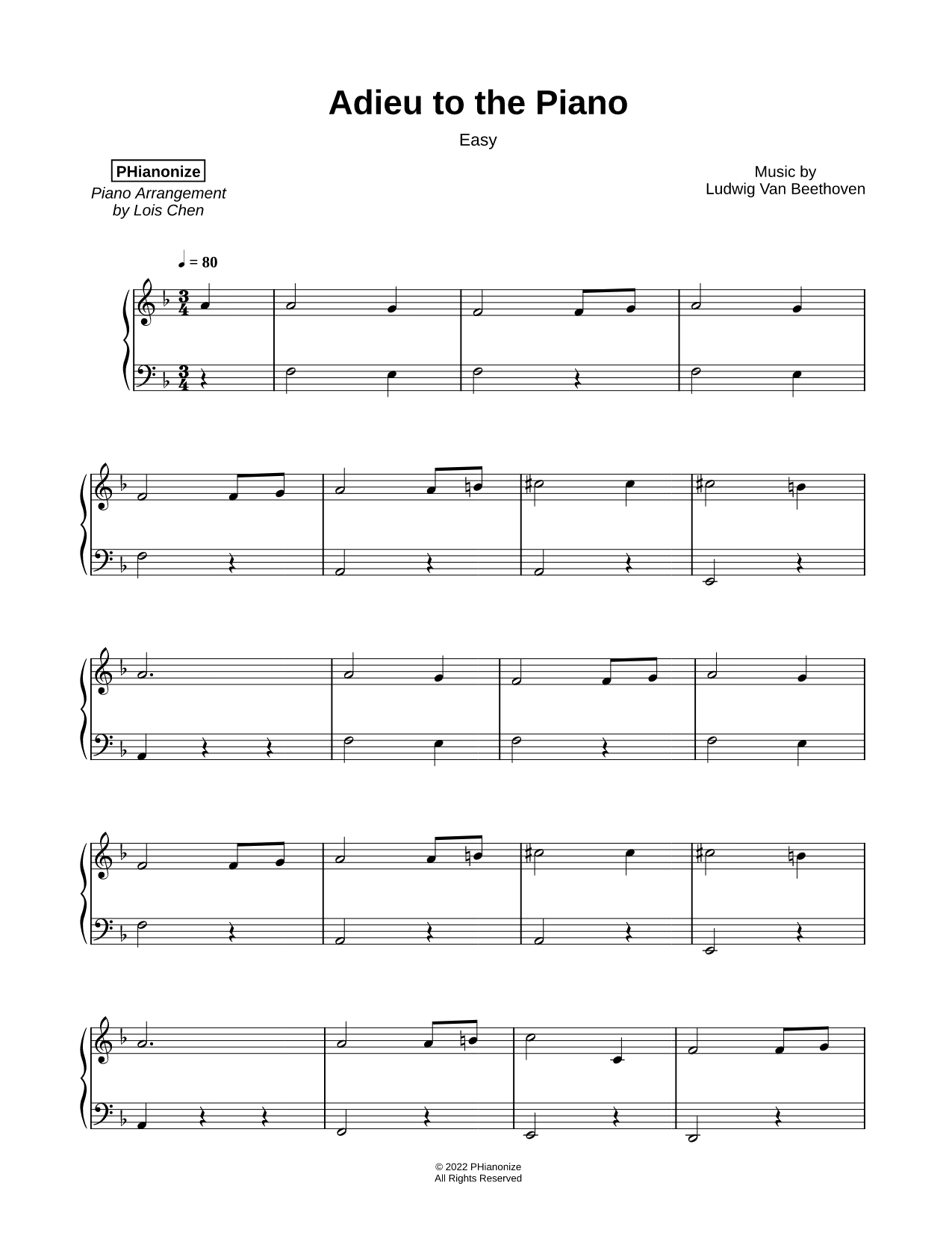 Adieu to the Piano [easy]