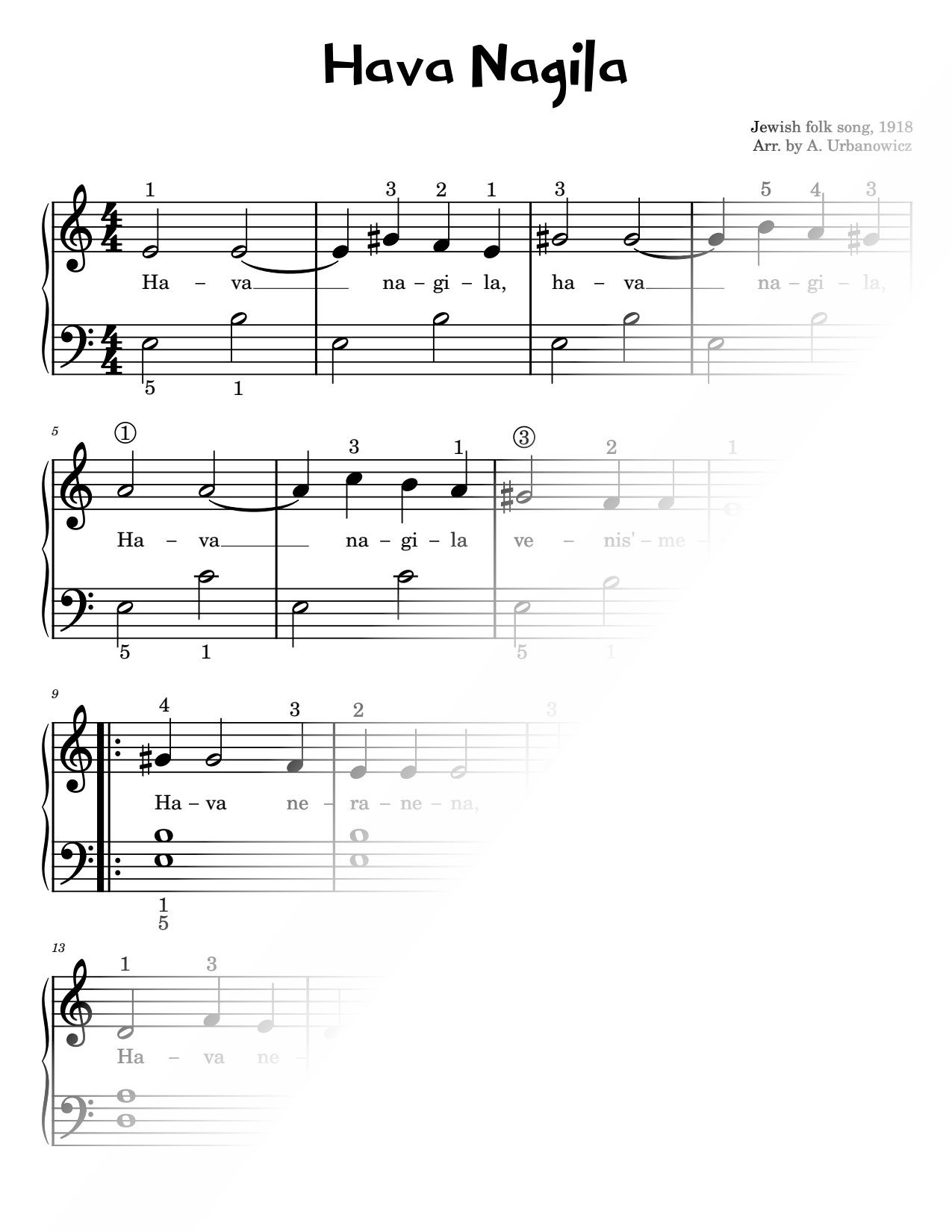 Hava Nagila [easy]