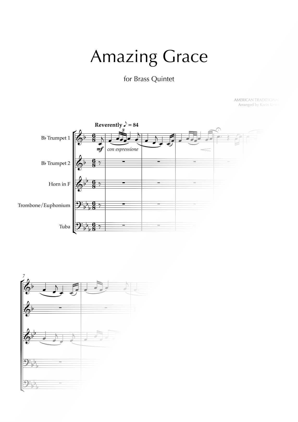 Amazing Grace - Brass Quintet