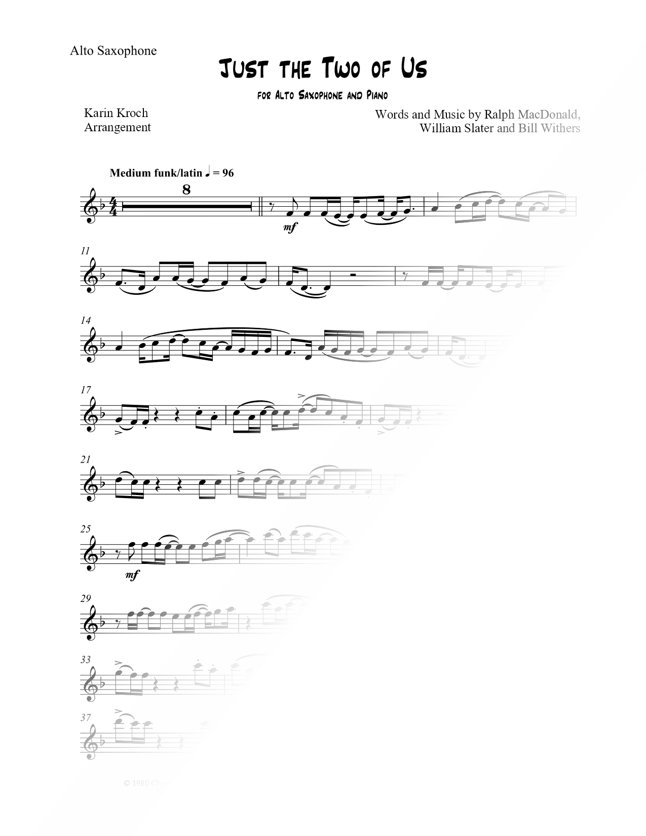 Just the Two of Us - Alto Saxophone & Piano