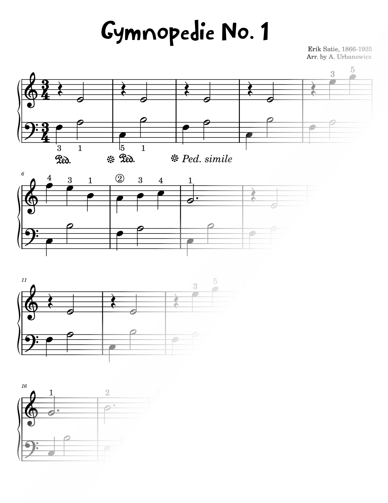 Gymnopédie No. 1 [easy]