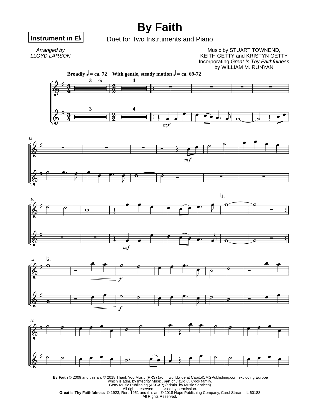 By Faith - Eb Instrument Duet