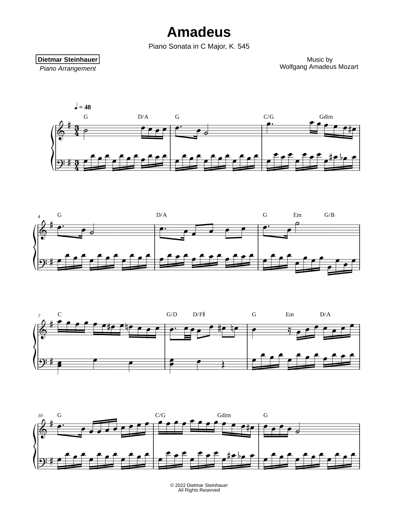 Piano Sonata in C Major, K. 545