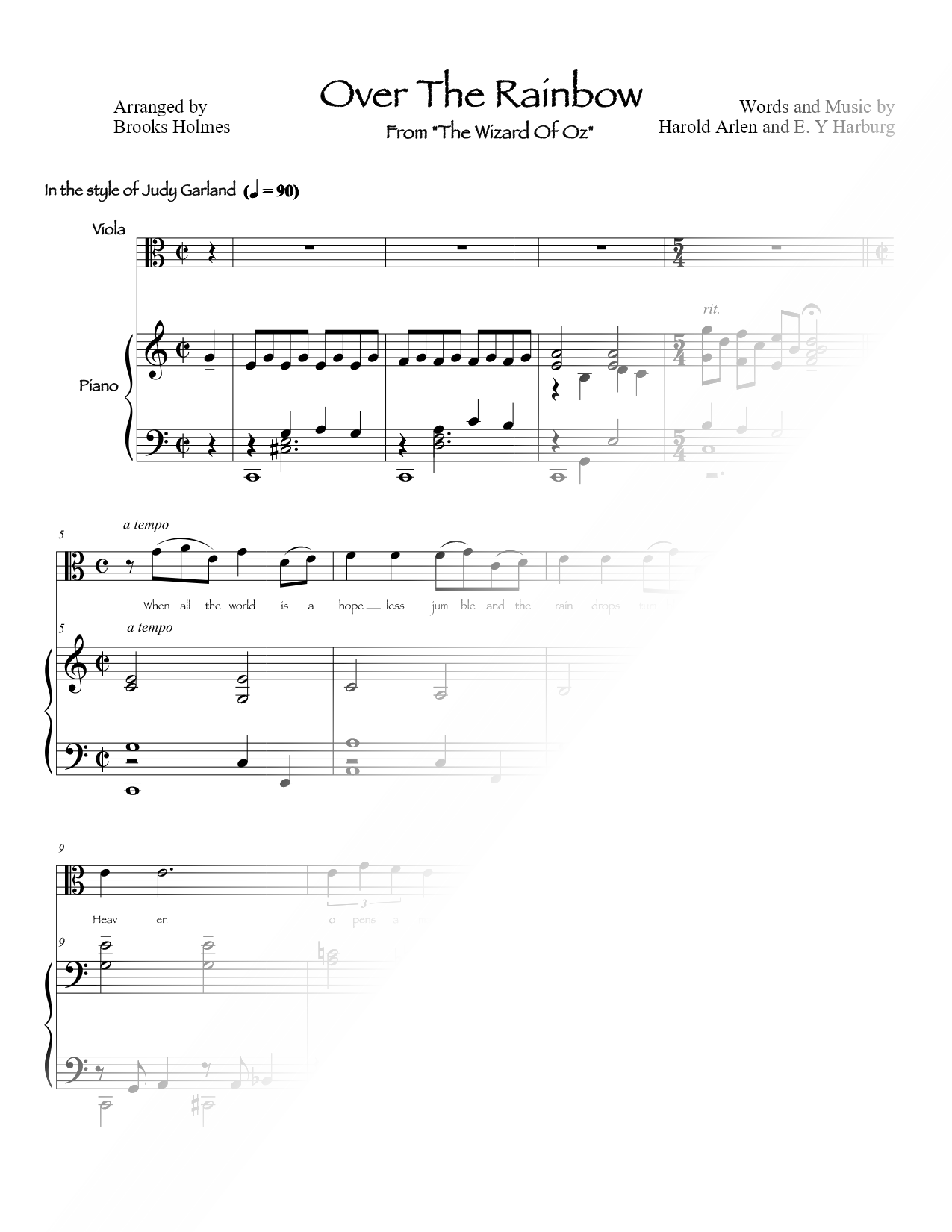 Over the Rainbow - Viola & Piano