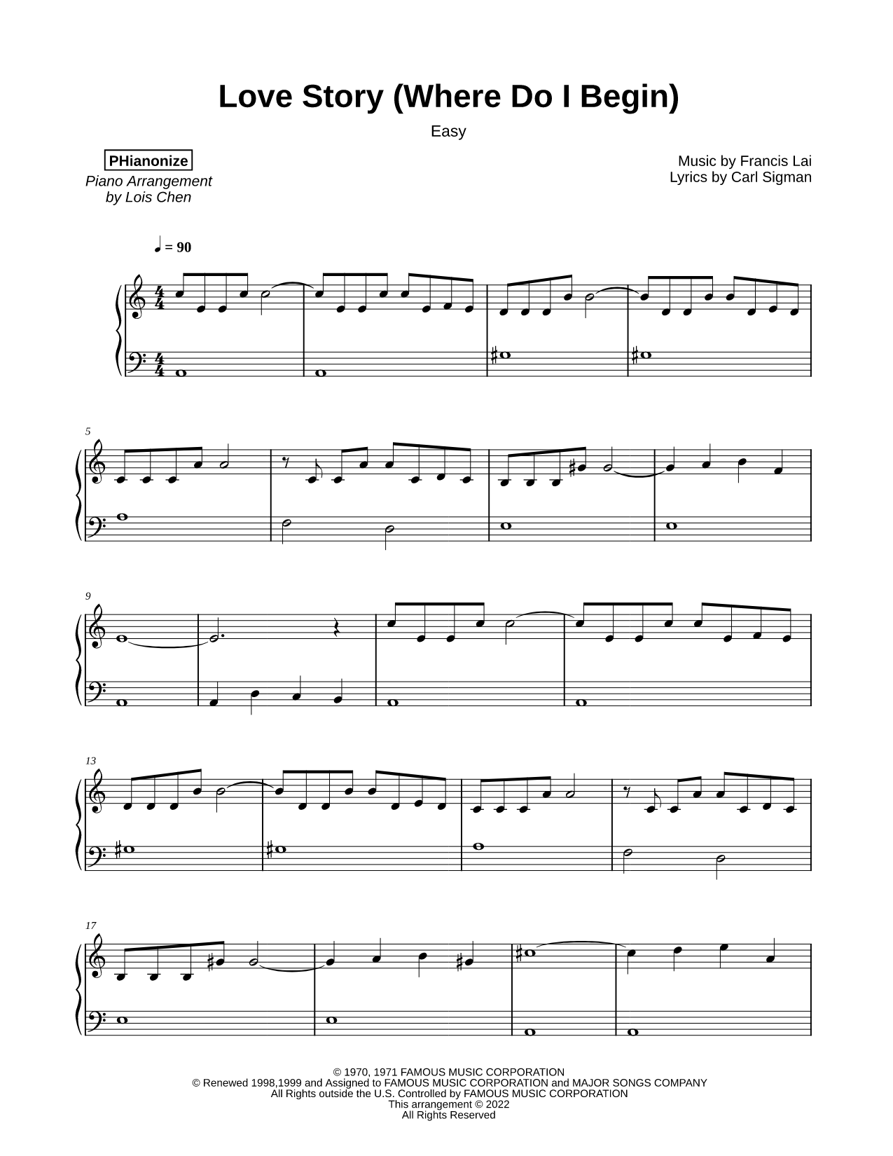Love Story (Where Do I Begin) [easy]