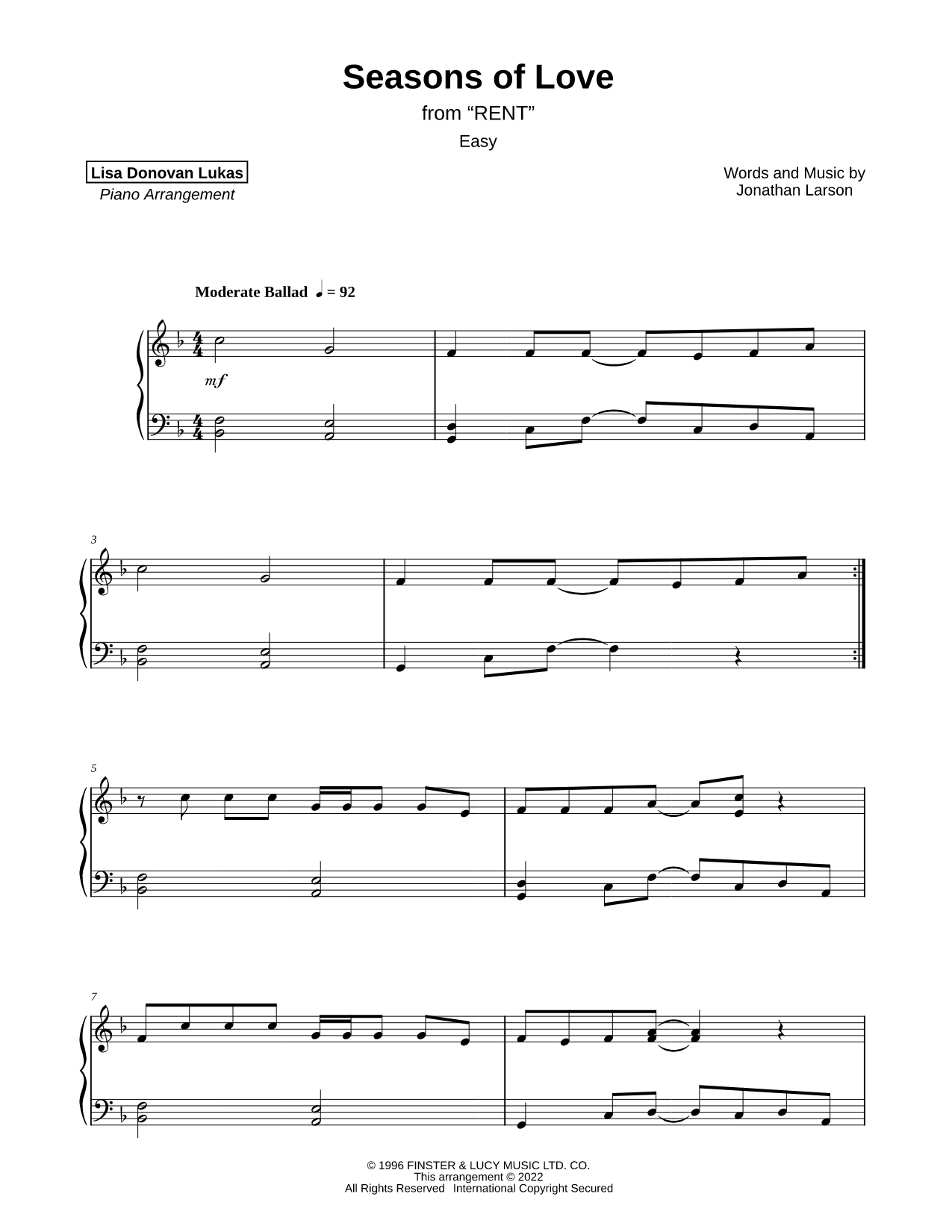 Seasons of Love [easy]