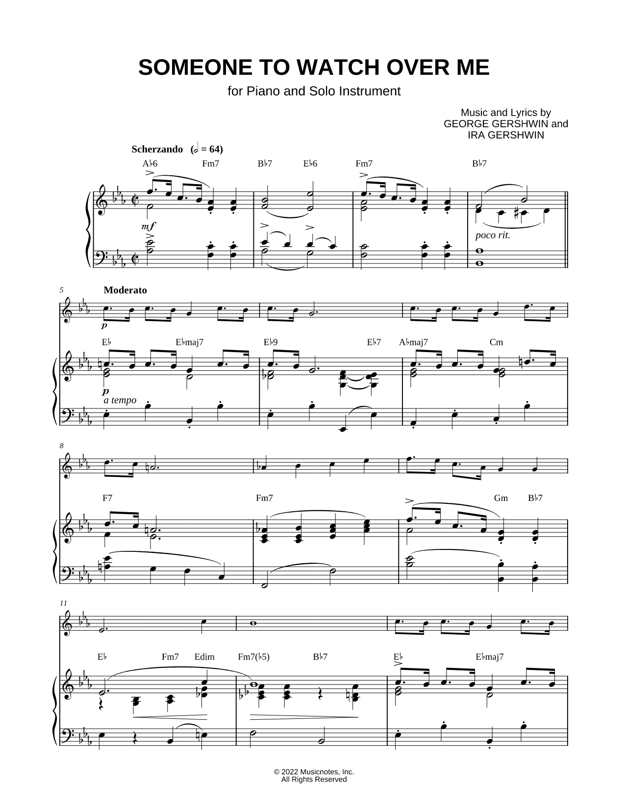 Someone to Watch Over Me - Piano Accompaniment