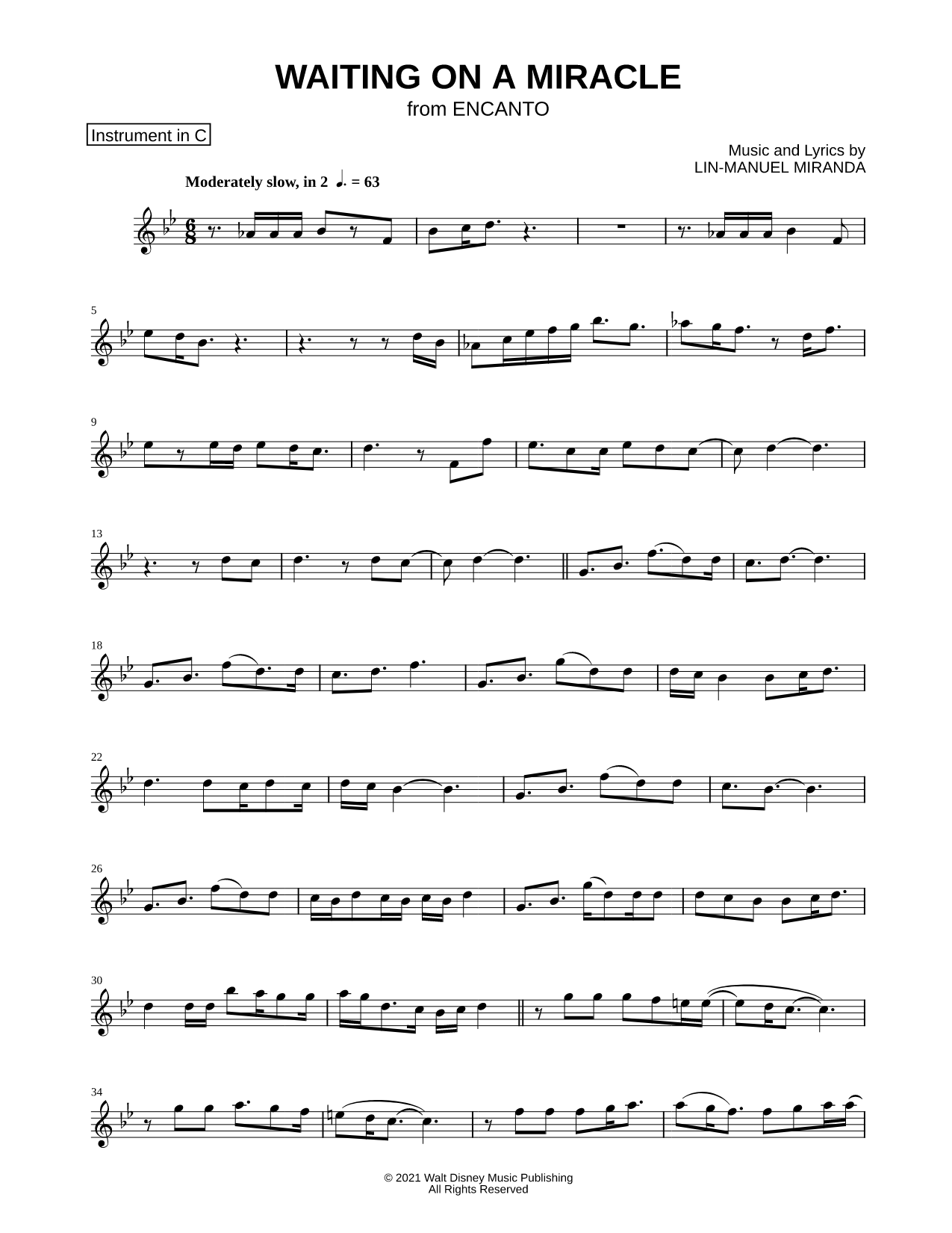 Waiting on a Miracle - C Instrument