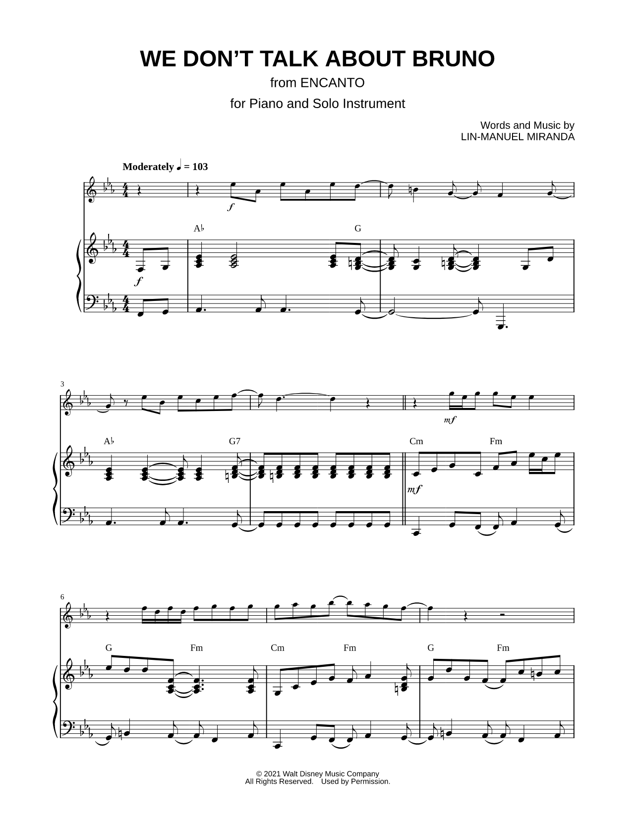 We Don't Talk About Bruno - Piano Accompaniment
