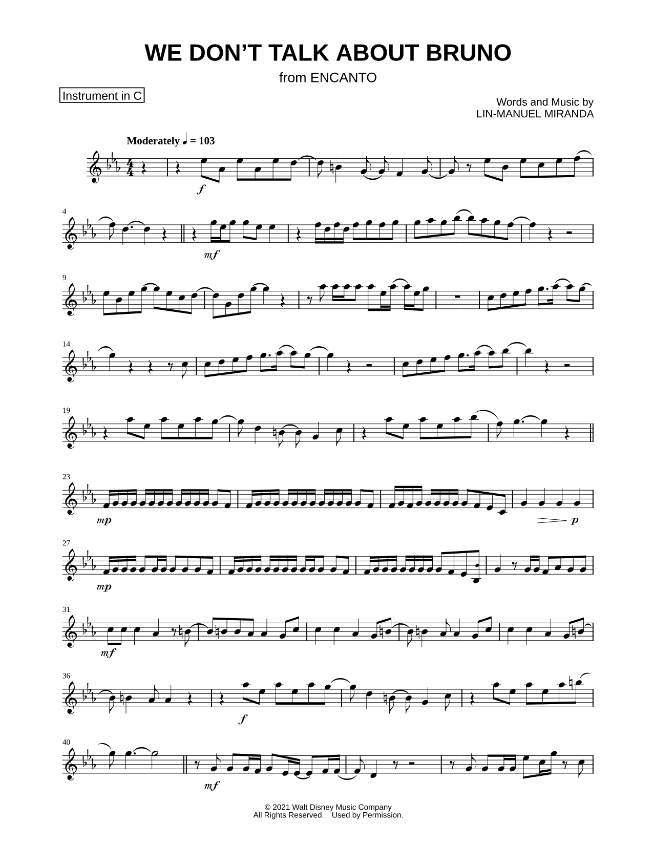 We Don't Talk About Bruno - C Instrument