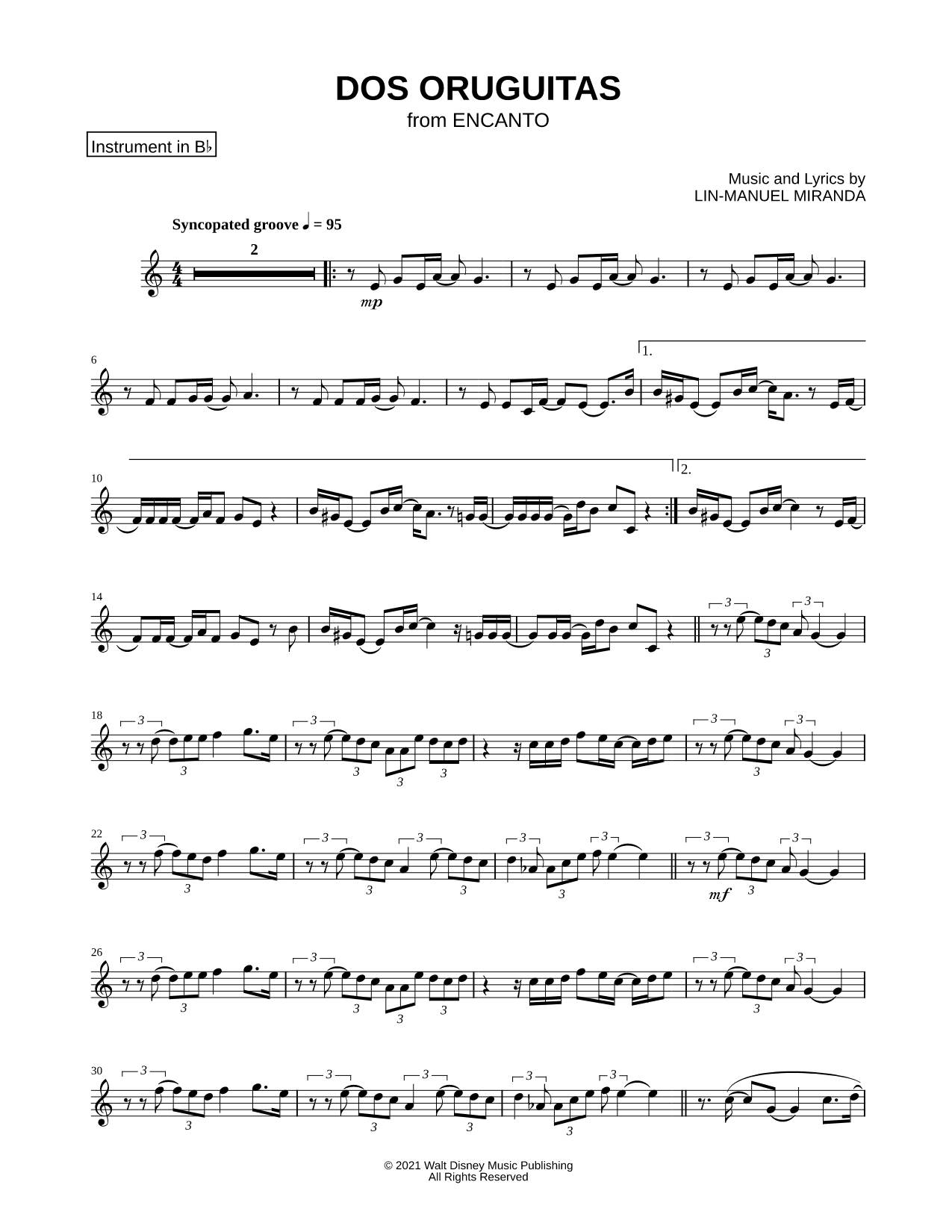 Dos Oruguitas - Bb Instrument