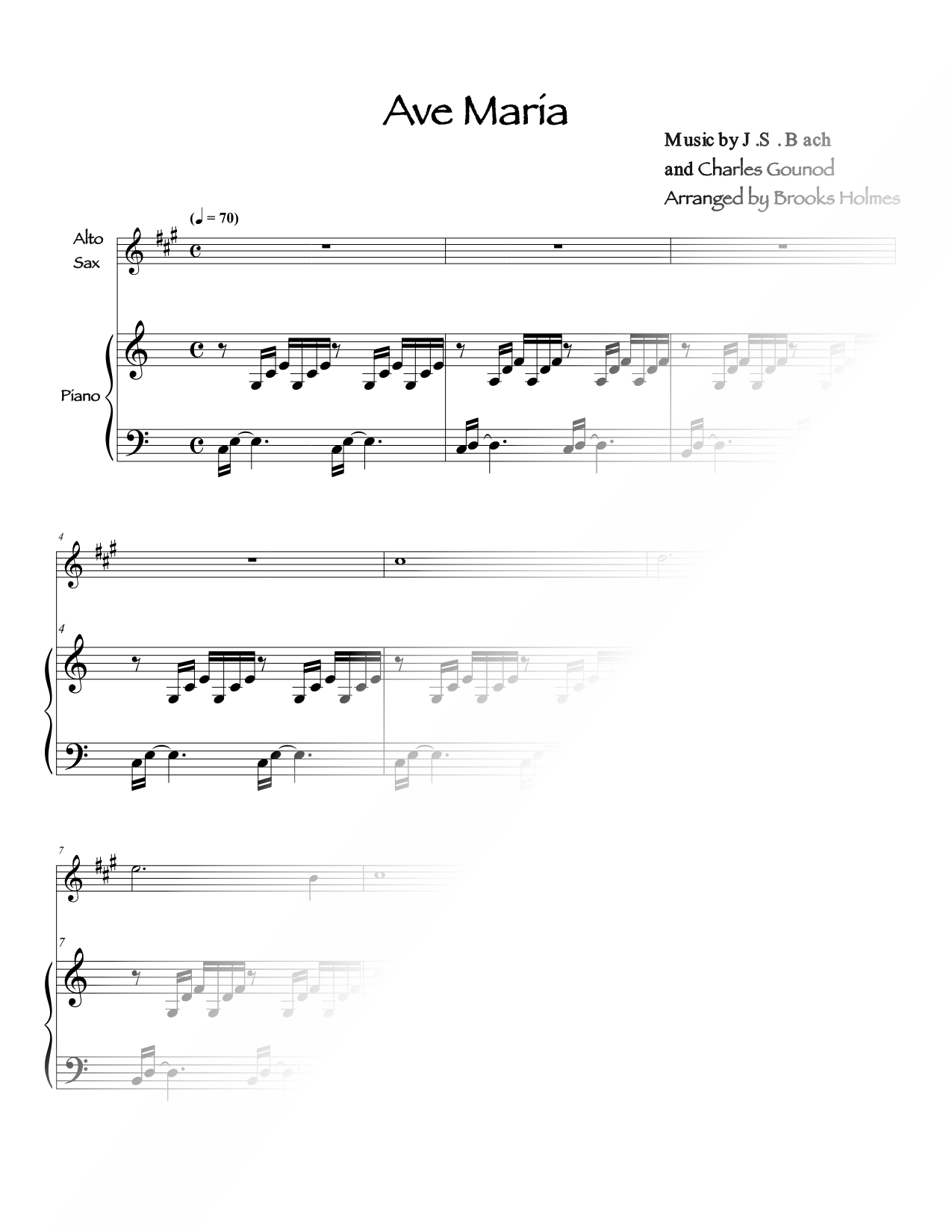 Ave Maria - Alto Saxophone & Piano