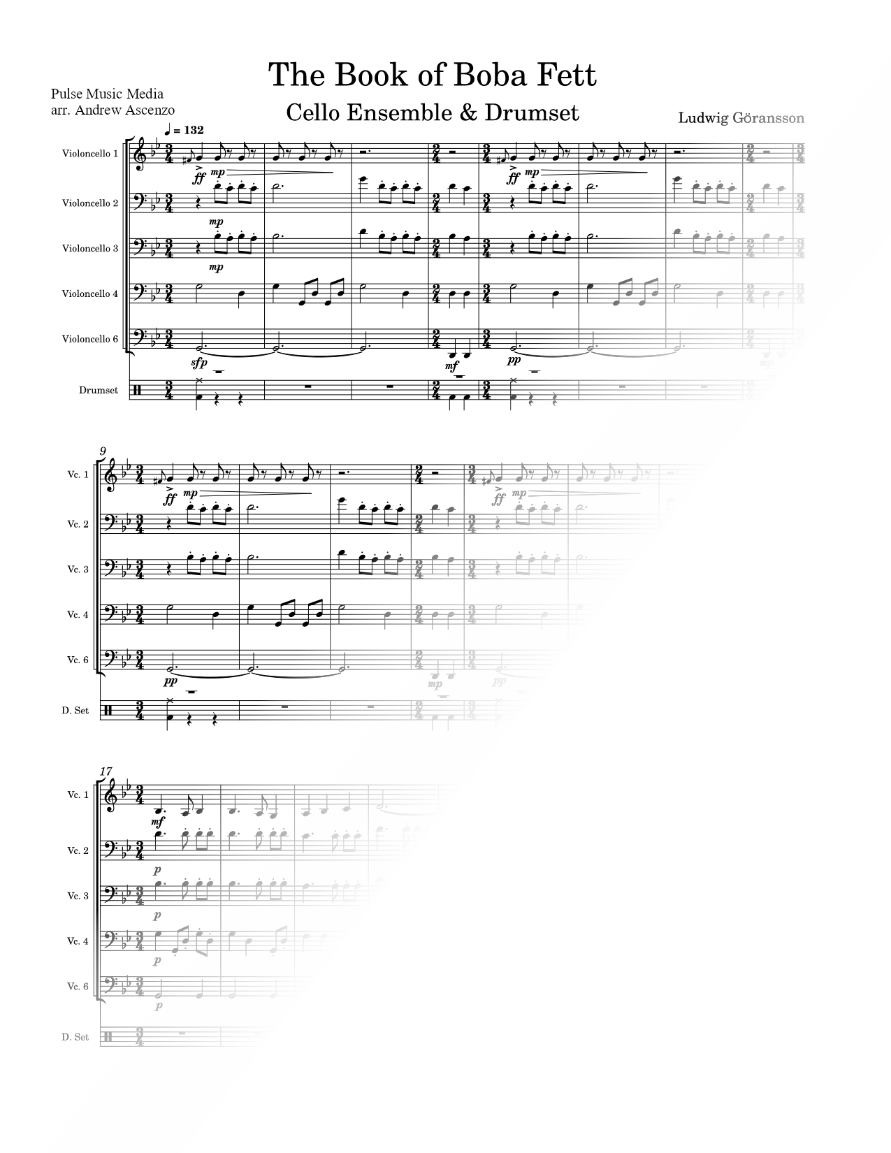 The Book of Boba Fett - Cello Ensemble & Drumset