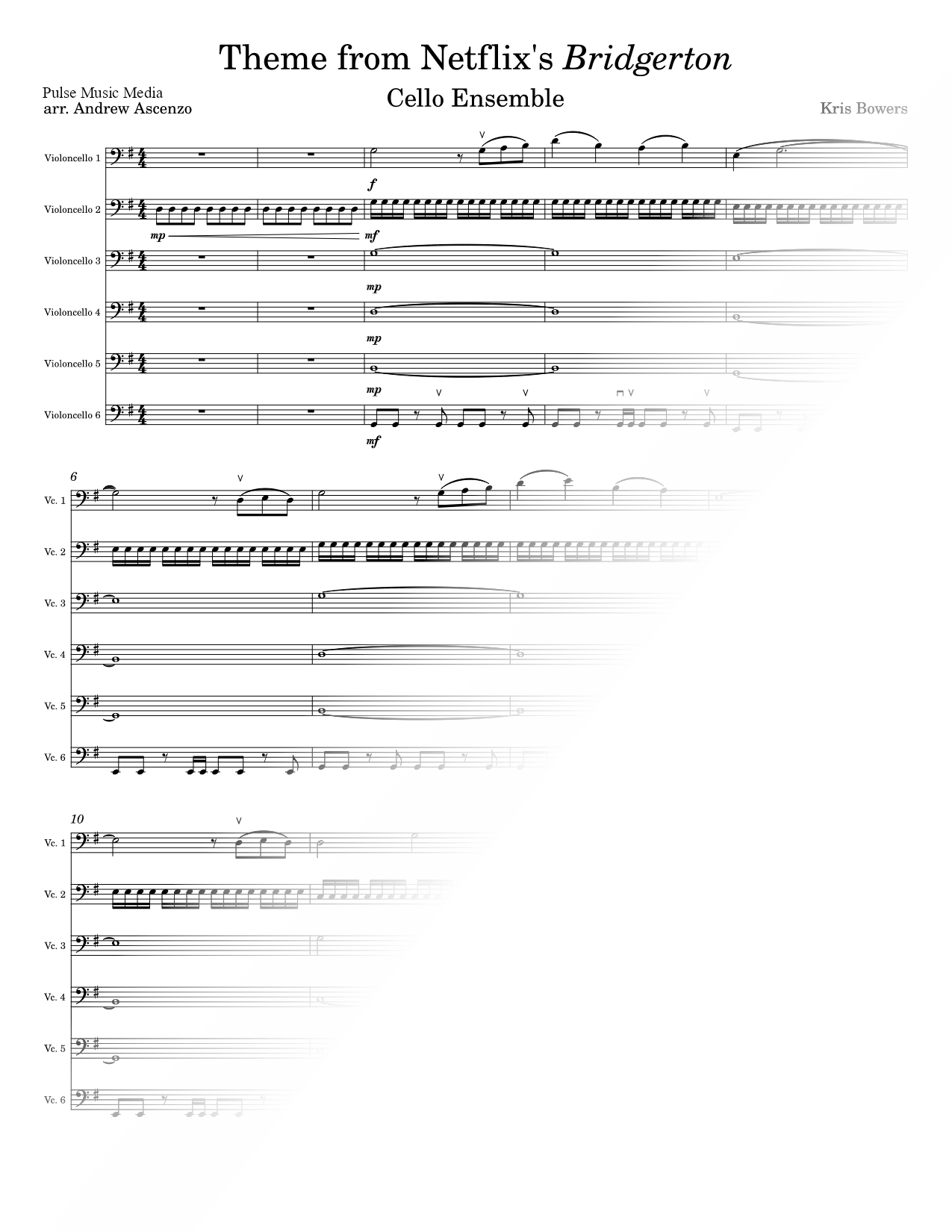Main Theme from Bridgerton - Cello Ensemble