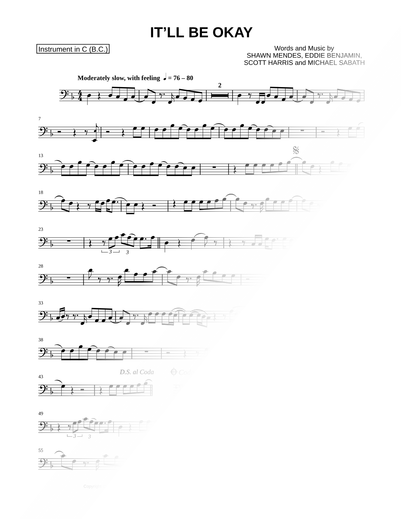 It'll Be Okay - Bass Clef Instrument