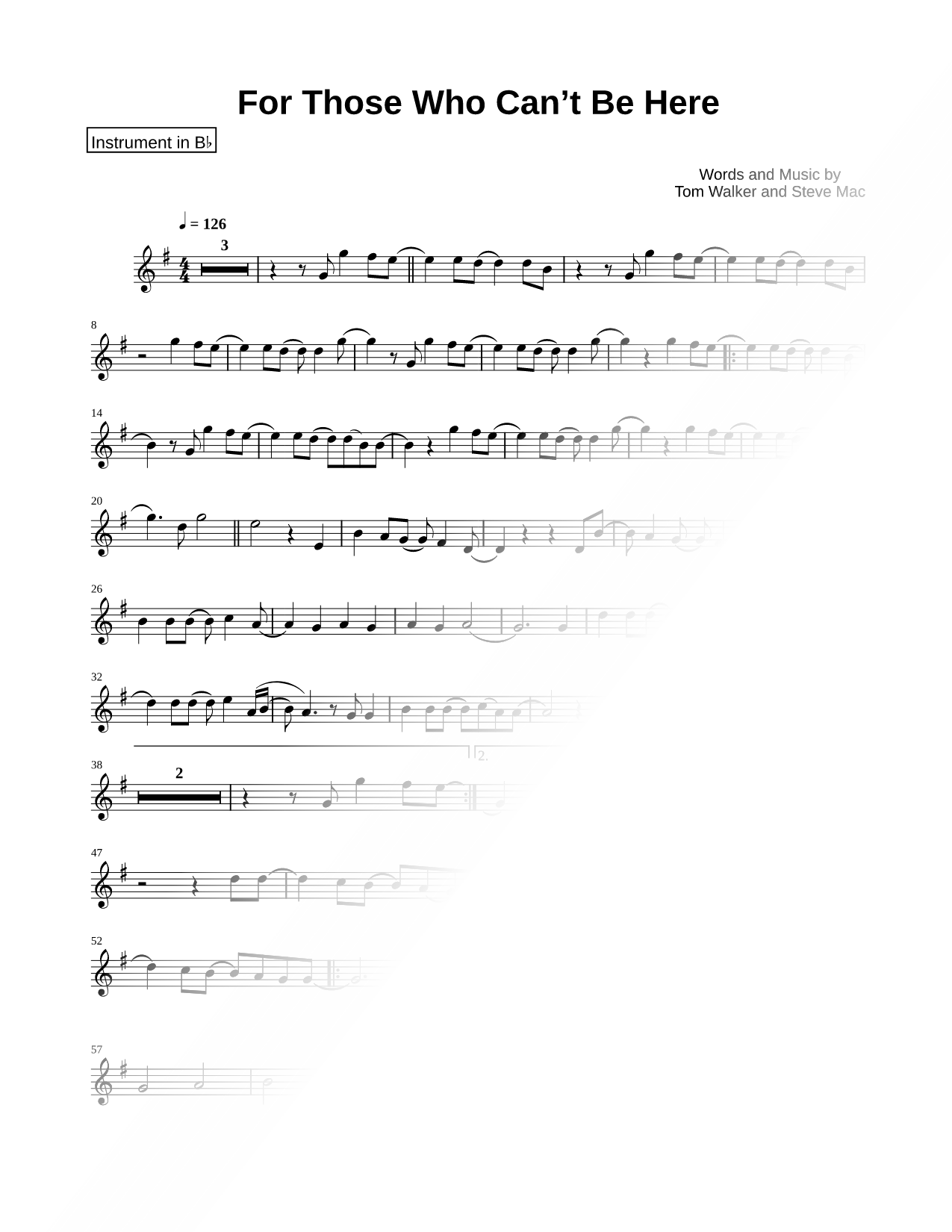 For Those Who Can't Be Here - Bb Instrument
