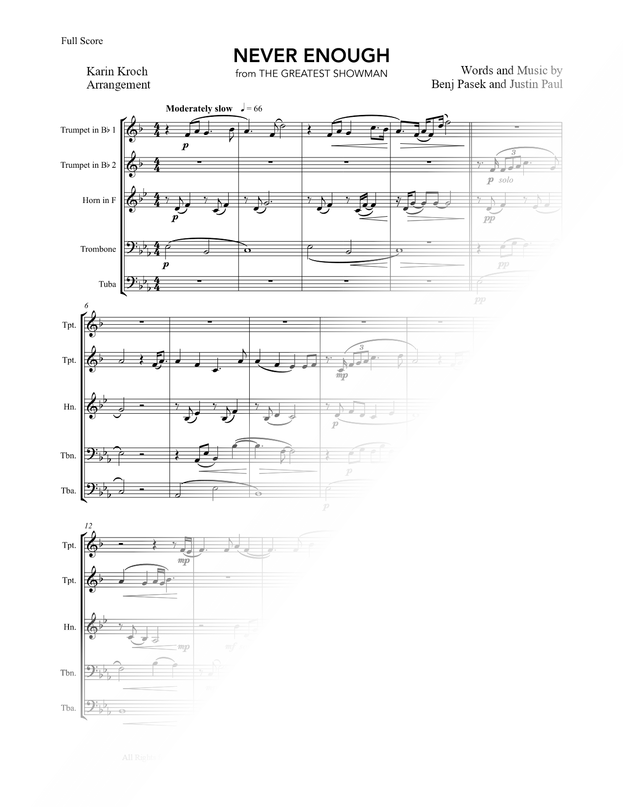 Never Enough - Brass Quintet