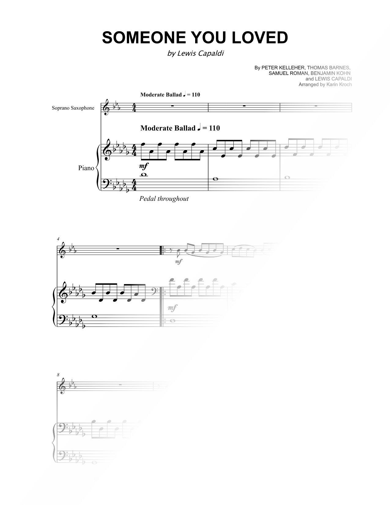 Someone You Loved - Soprano Saxophone & Piano