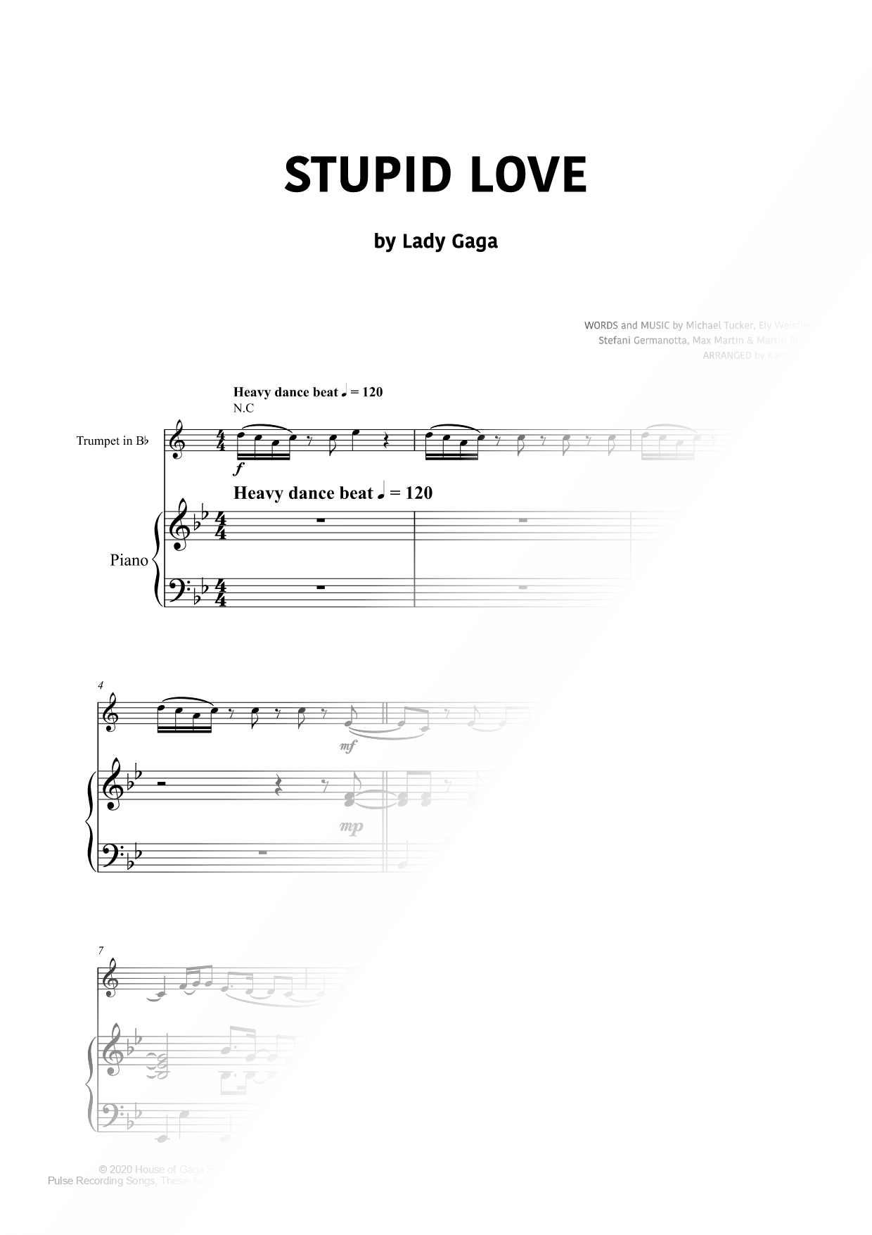 Stupid Love - Trumpet & Piano