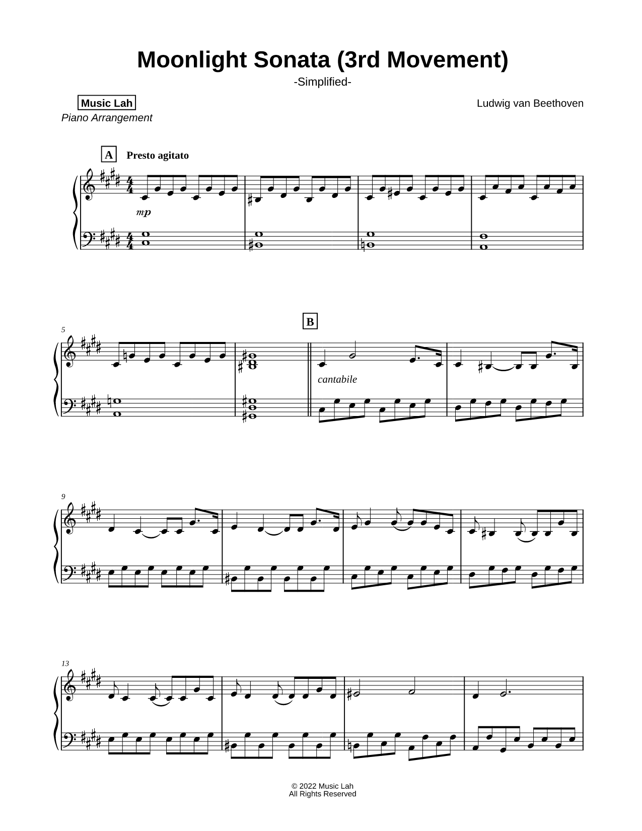 Moonlight Sonata (3rd Movement) [simplified]