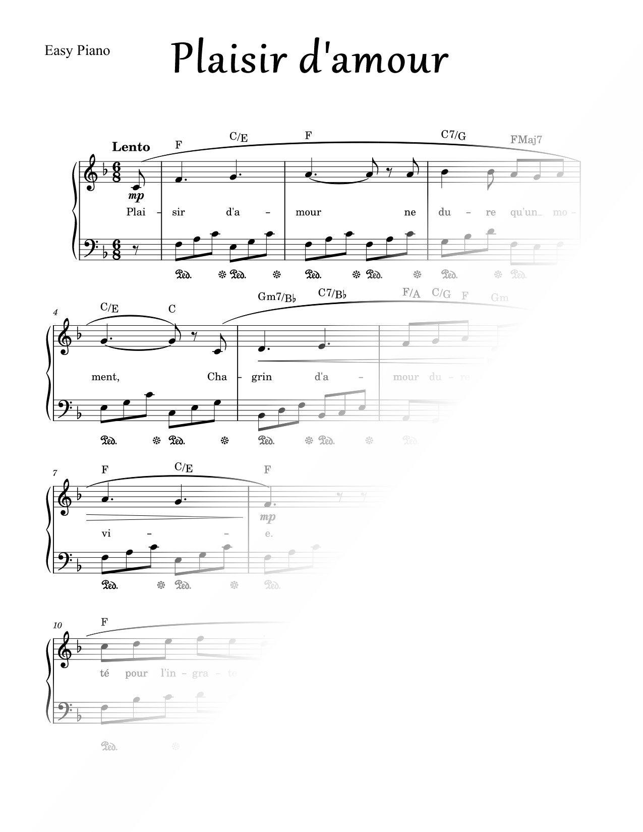 Plaisir d'amour [easy]