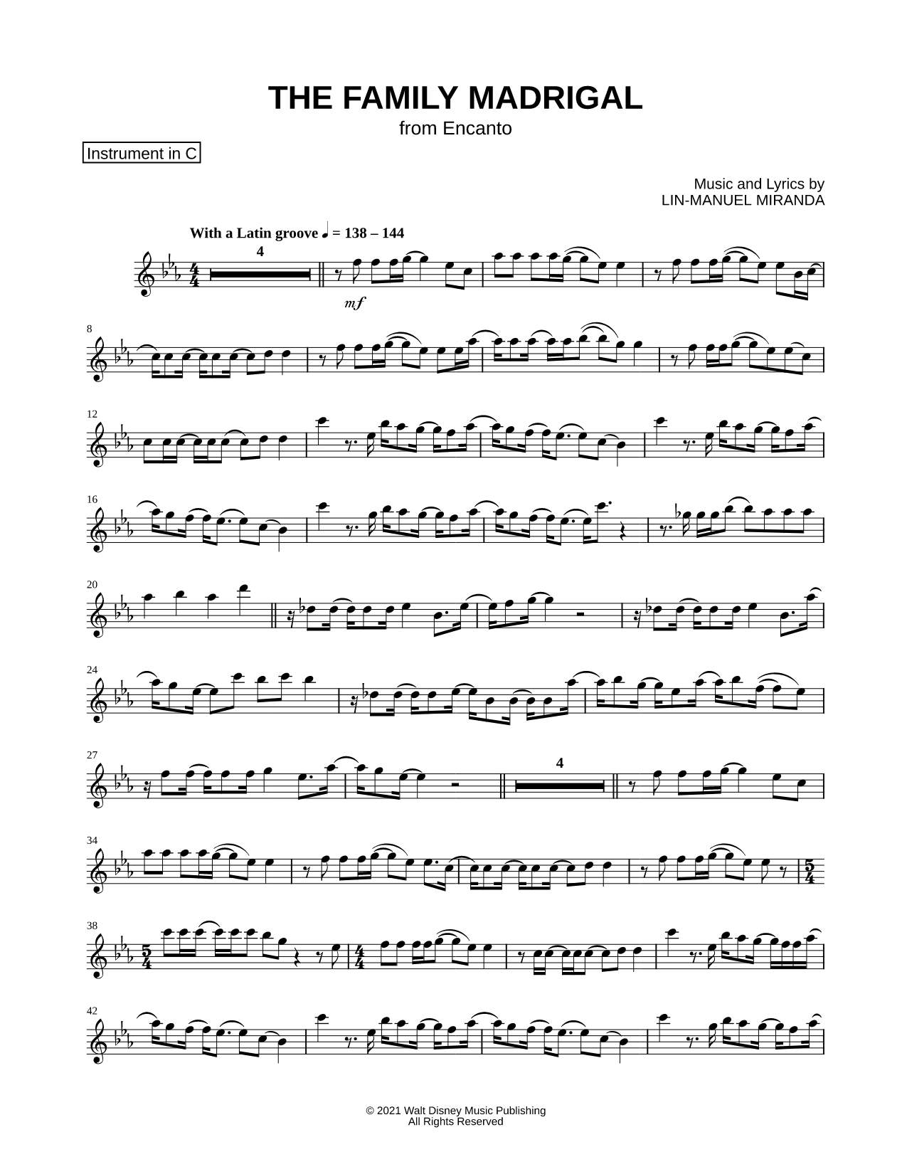 The Family Madrigal - C Instrument