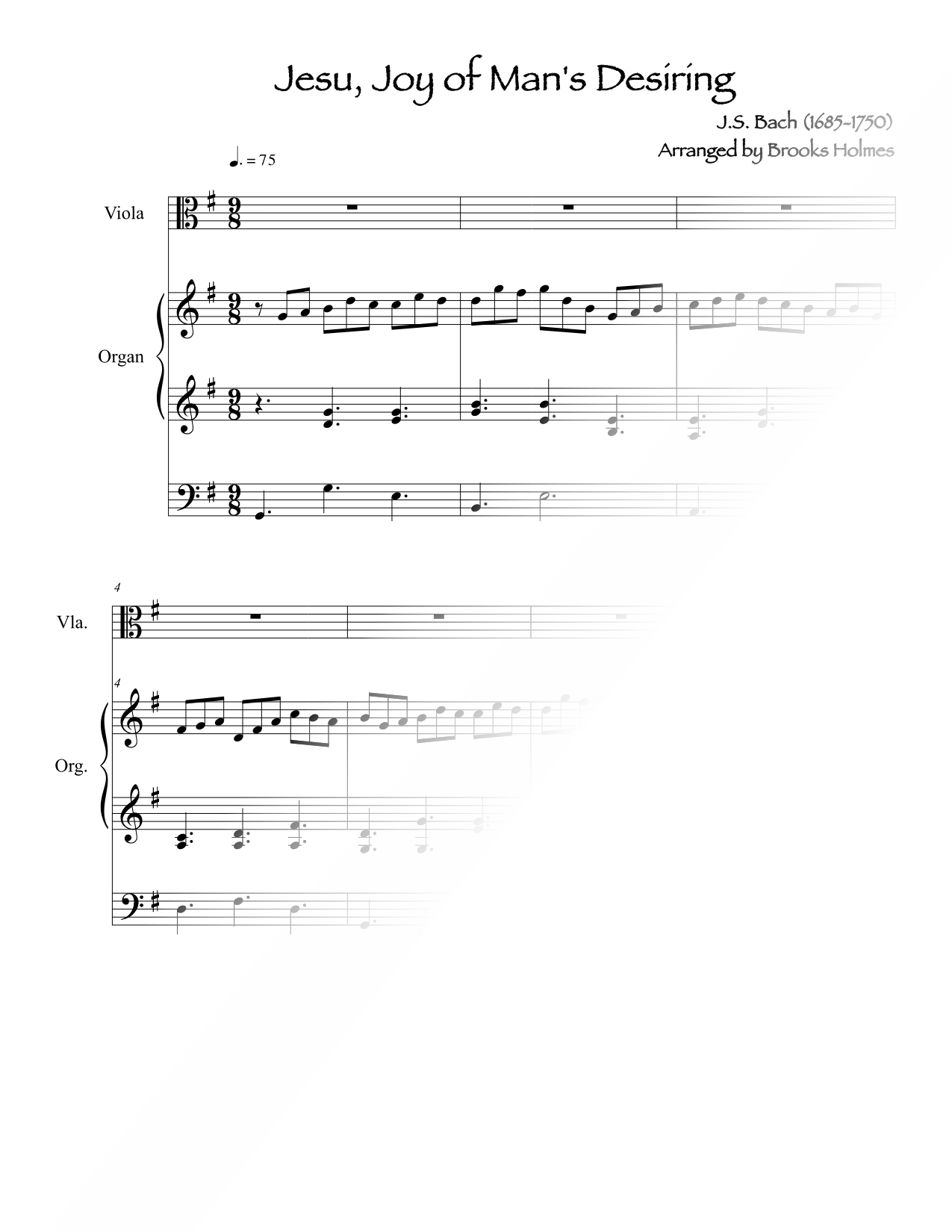 Jesu, Joy of Man's Desiring - Viola & Organ