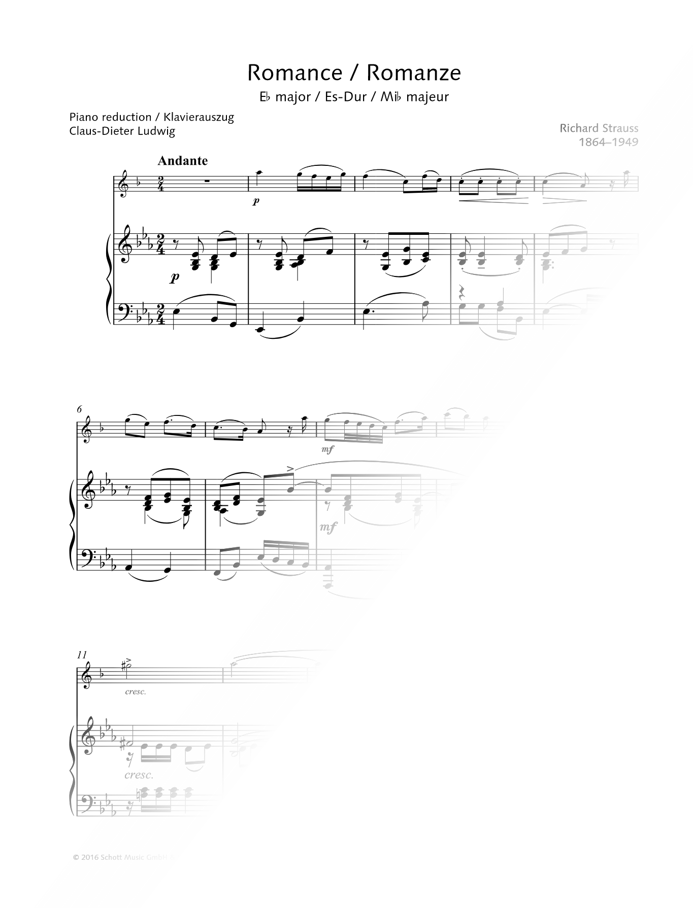 Romance in Eb Major - Clarinet & Piano