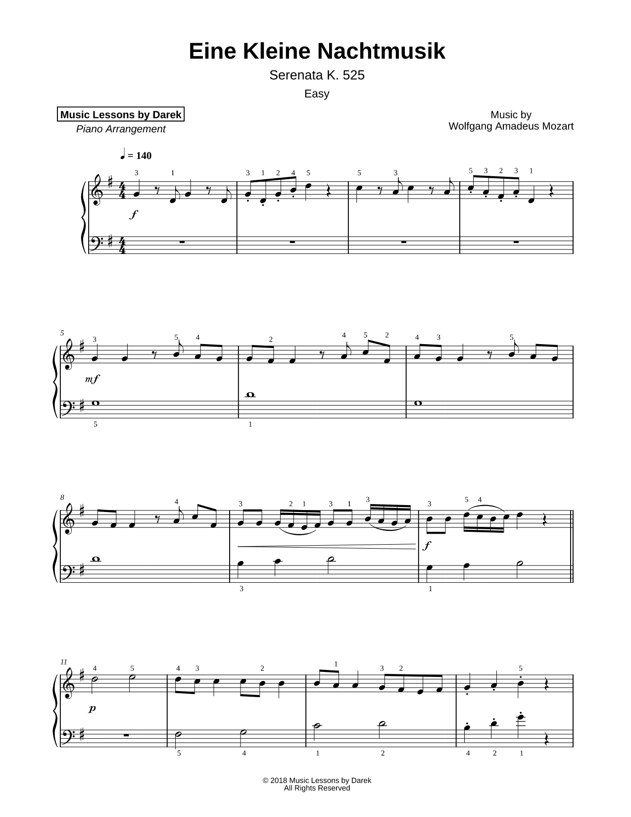 Eine Kleine Nachtmusik [easy]