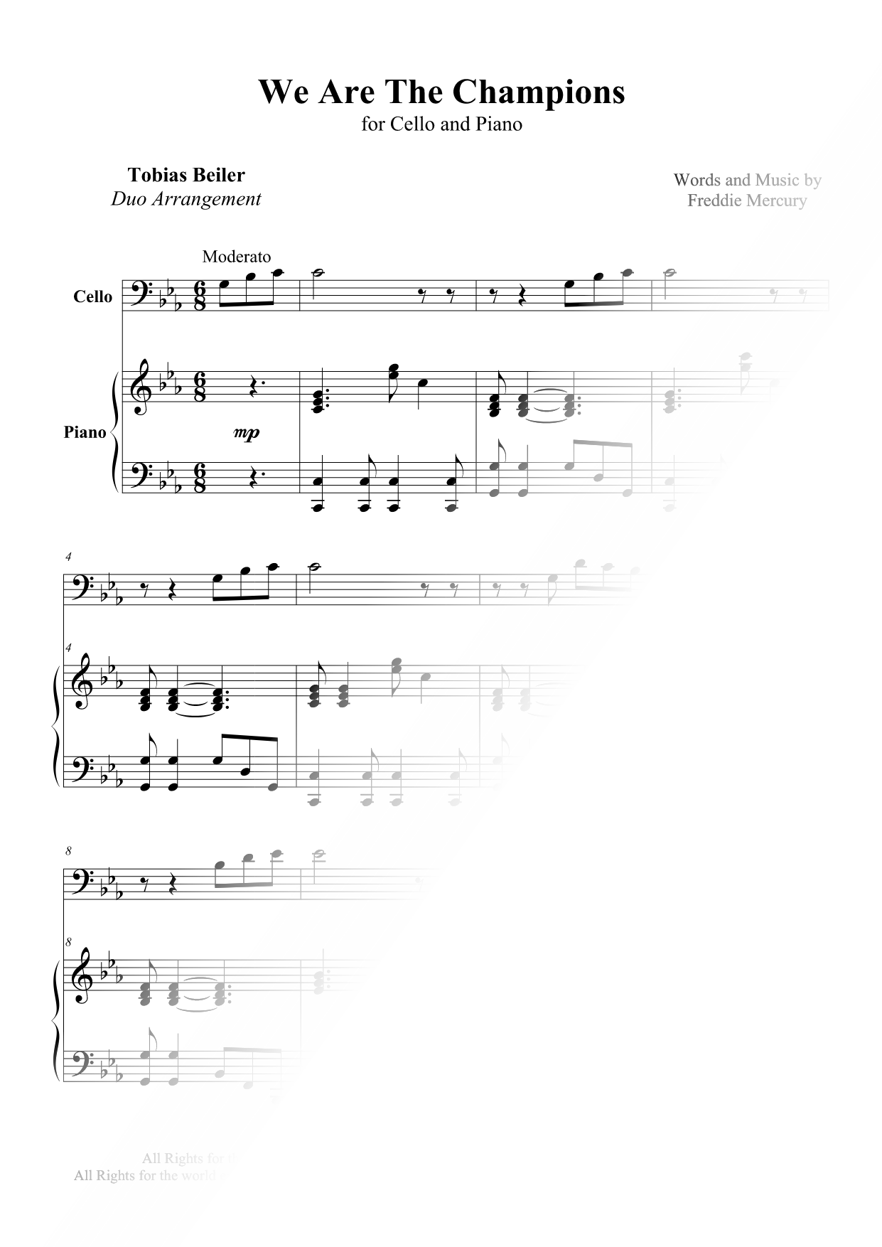 We Are the Champions - Cello & Piano
