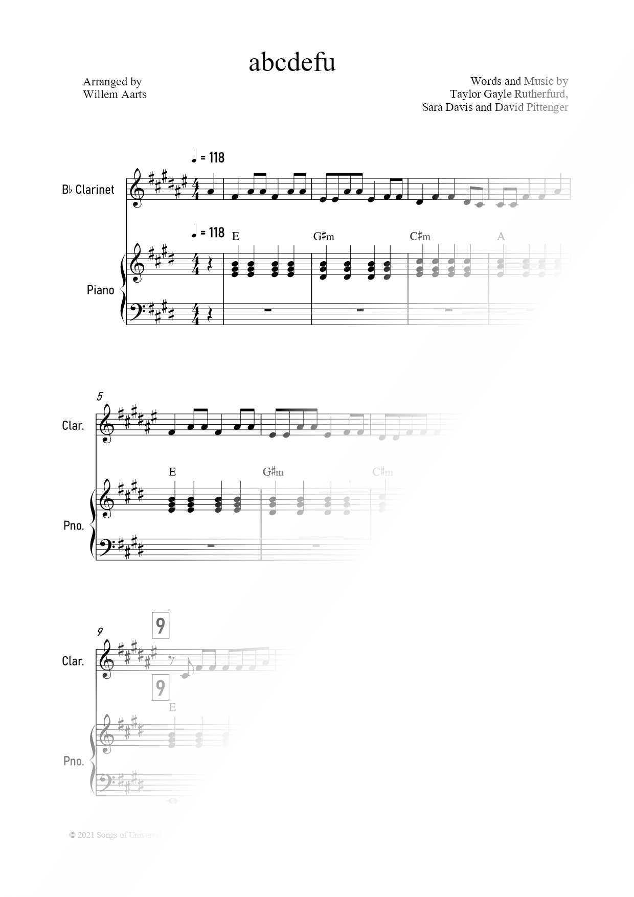 abcdefu - Clarinet & Piano