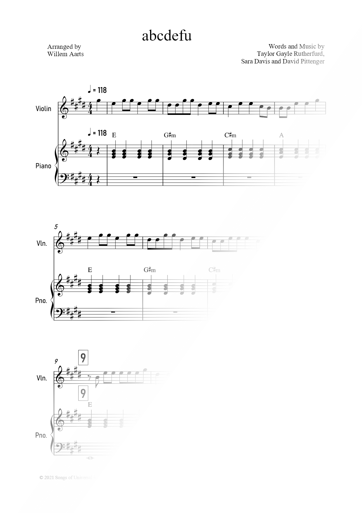 abcdefu - Violin & Piano
