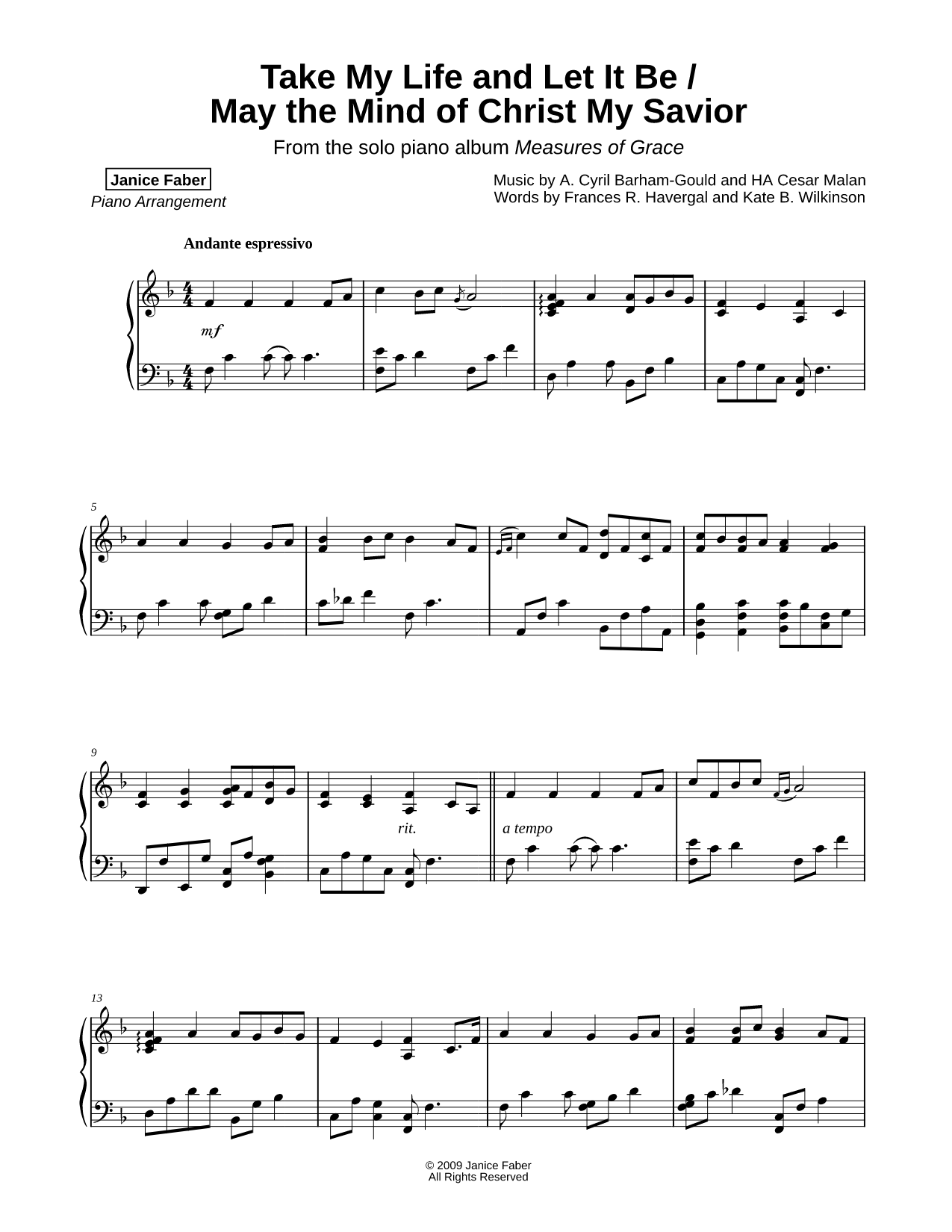 Take My Life and Let It Be / May the Mind of Christ My Savior