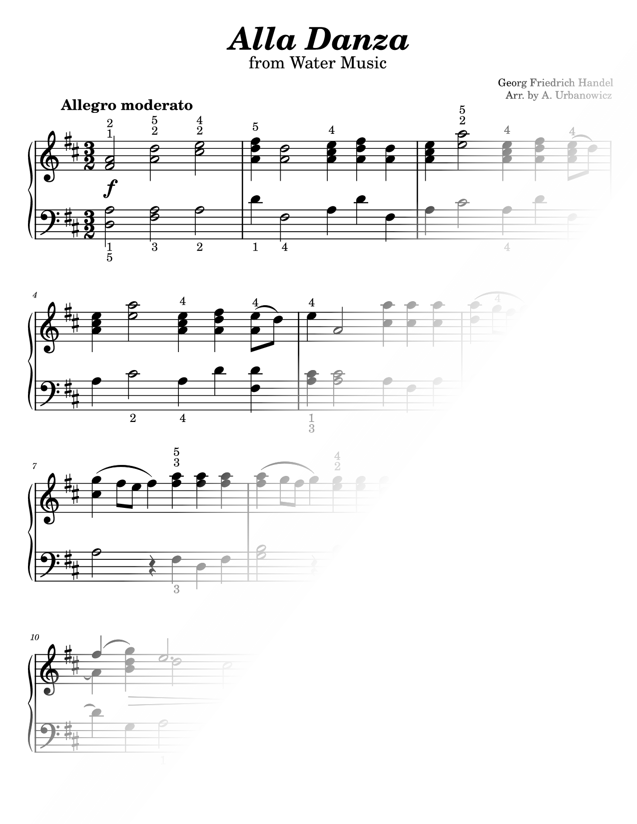Hornpipe from Water Music (Alla Danza) [easy]