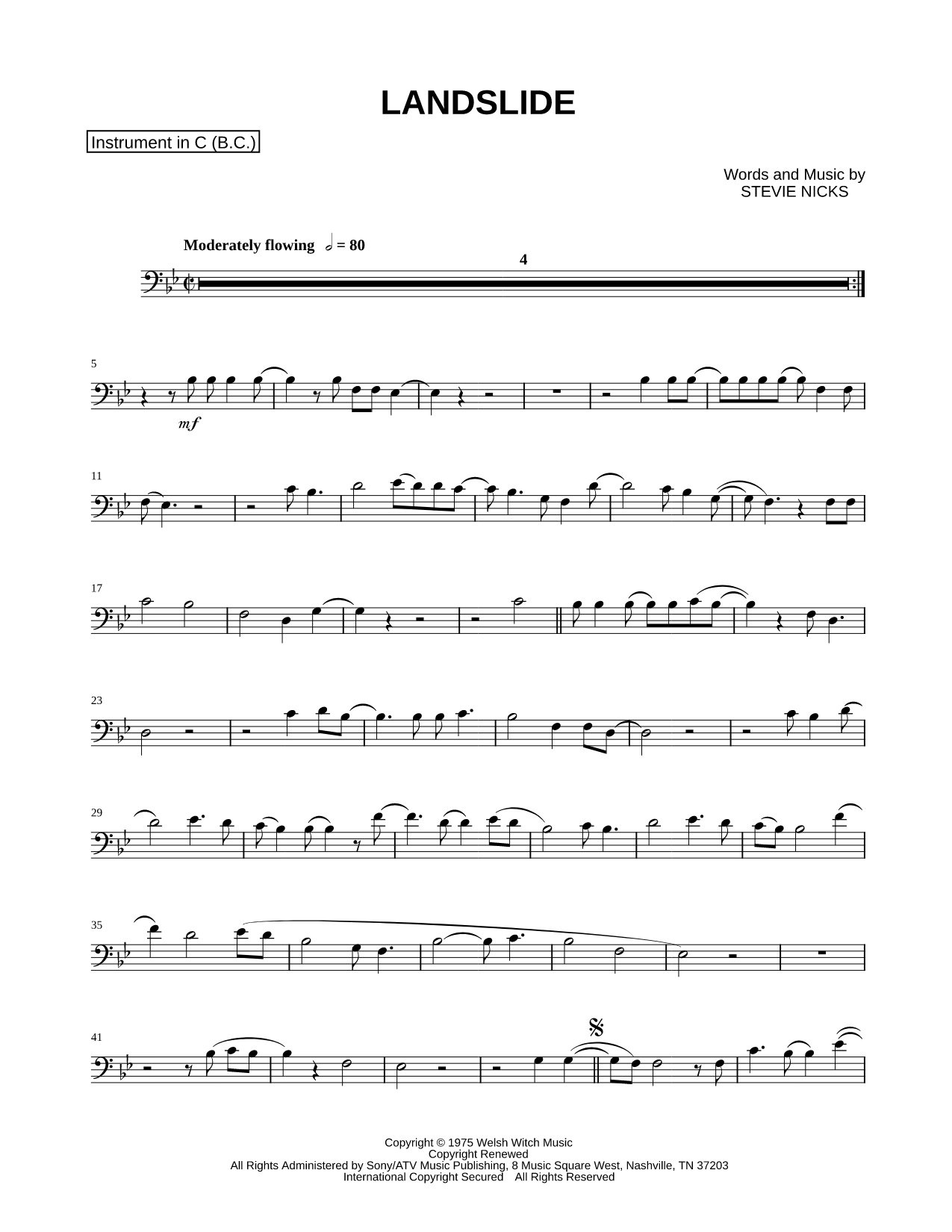 Landslide - Bass Clef Instrument