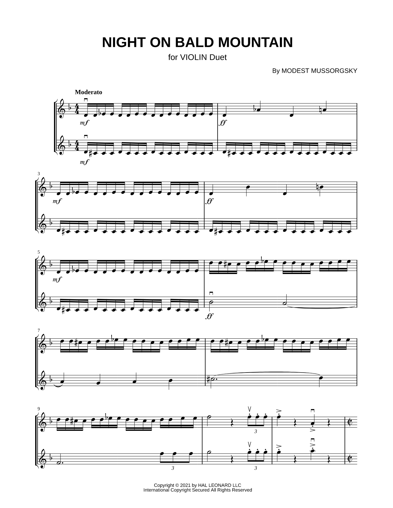 Night on Bald Mountain - Violin Duet