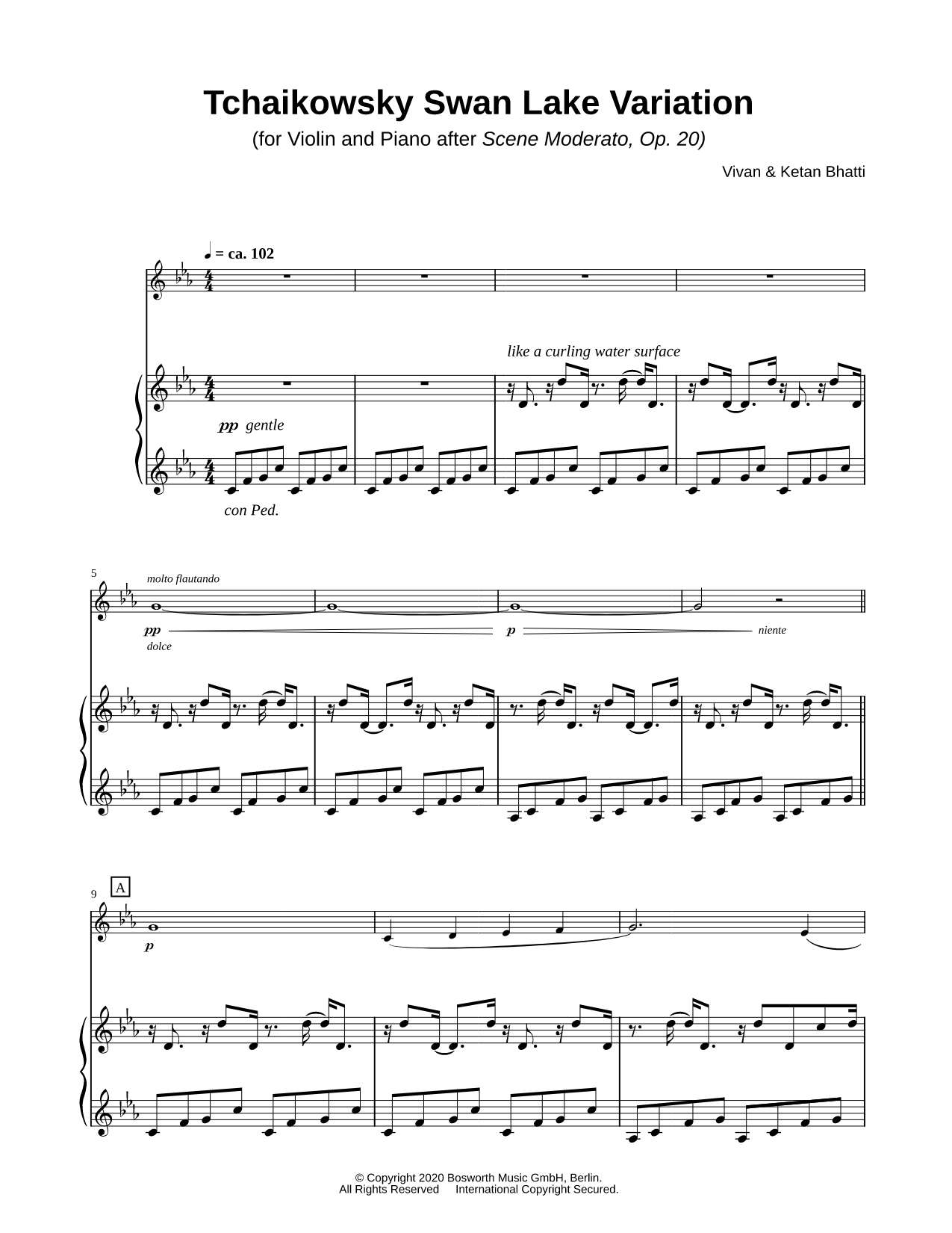 Tchaikowsky Swan Lake Variation - Violin & Piano