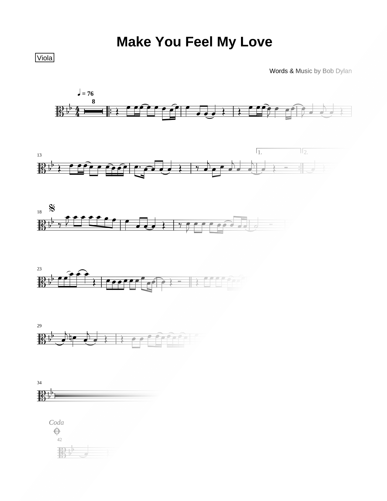 Make You Feel My Love - Viola