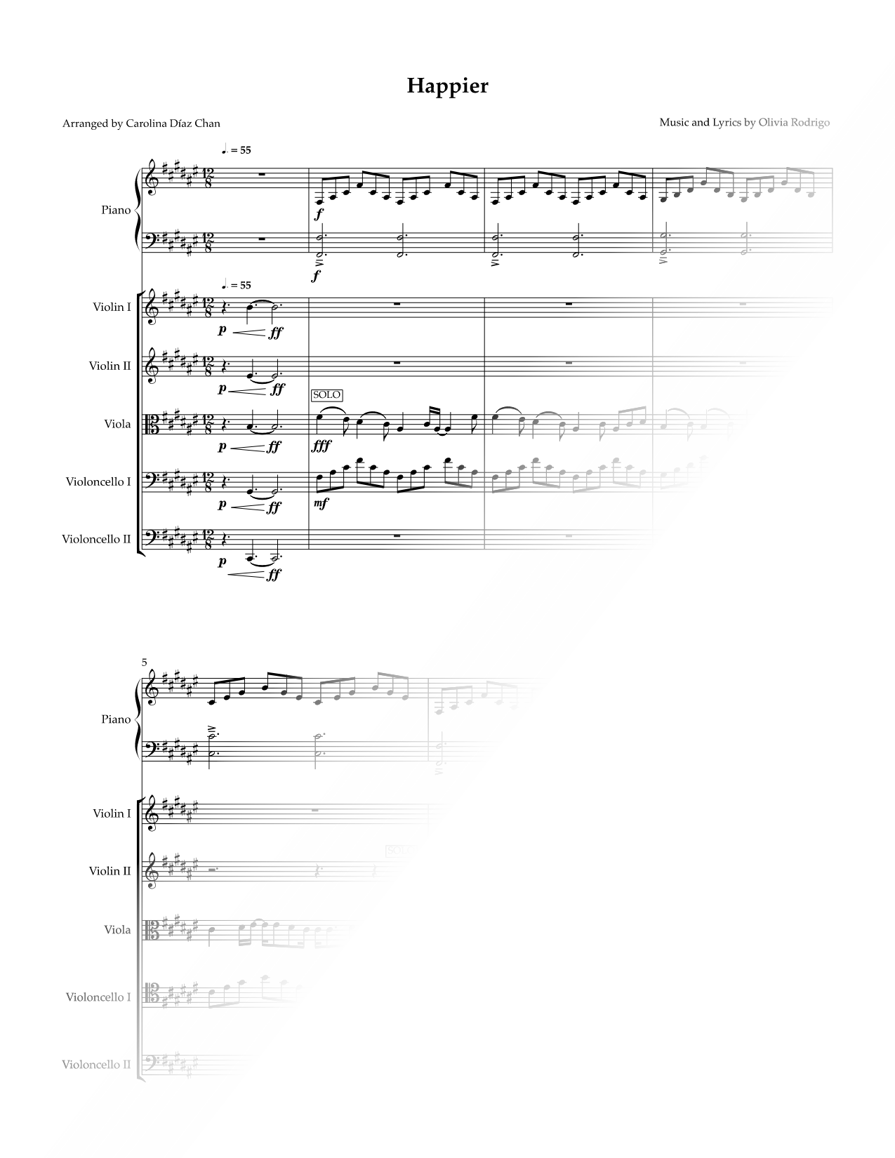 happier - String Quintet & Piano