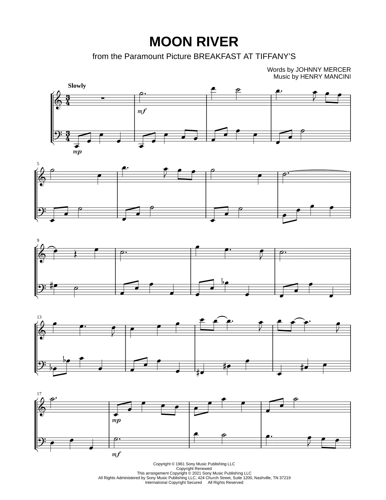 Moon River - Violin & Cello