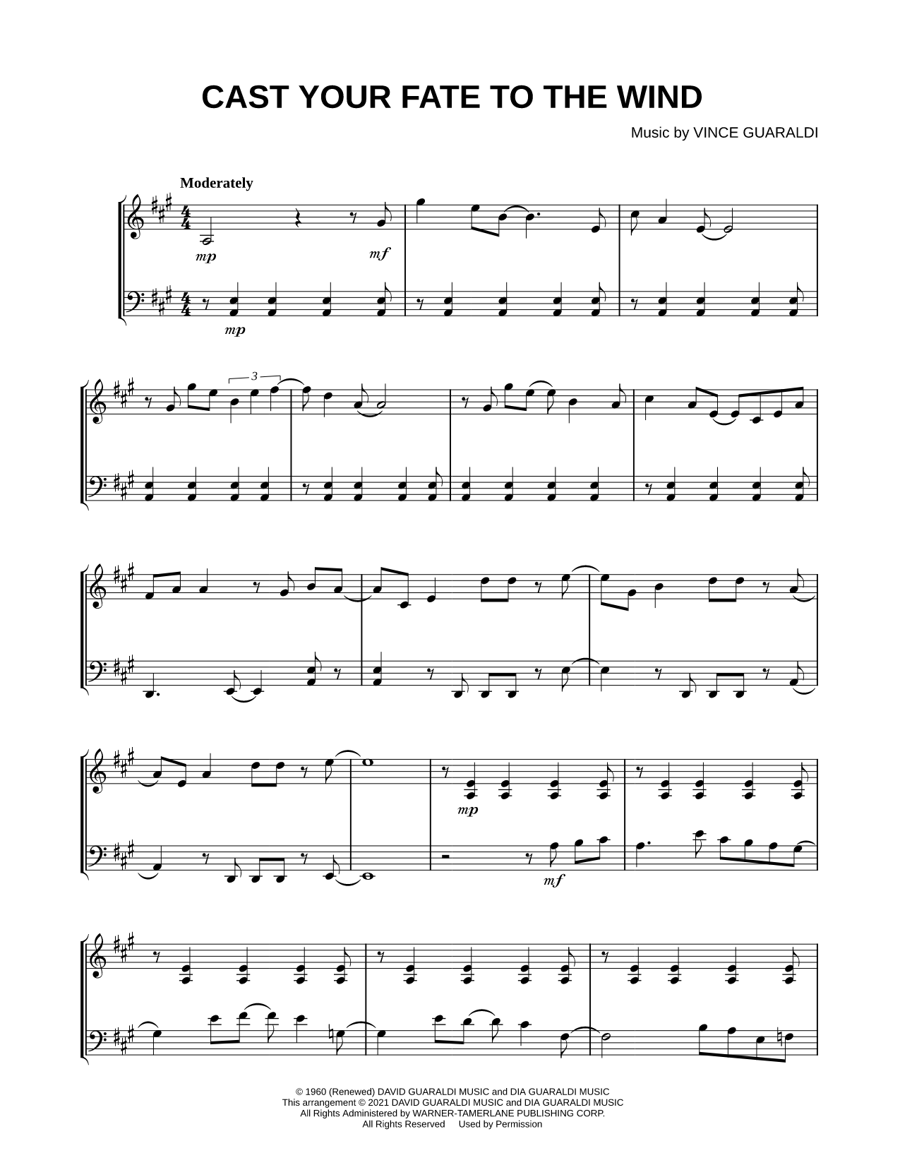 Cast Your Fate to the Wind - Violin & Cello