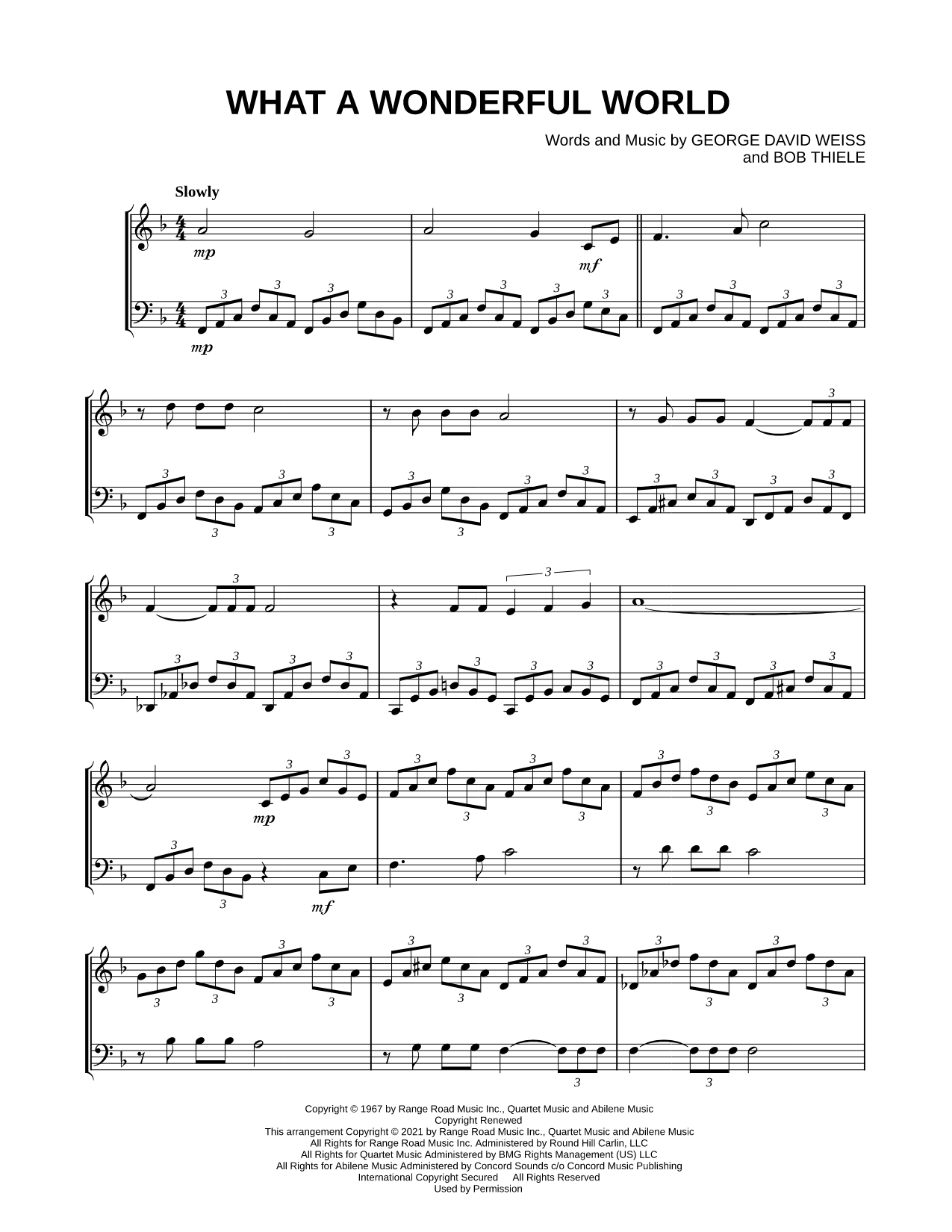 What a Wonderful World - Violin & Cello
