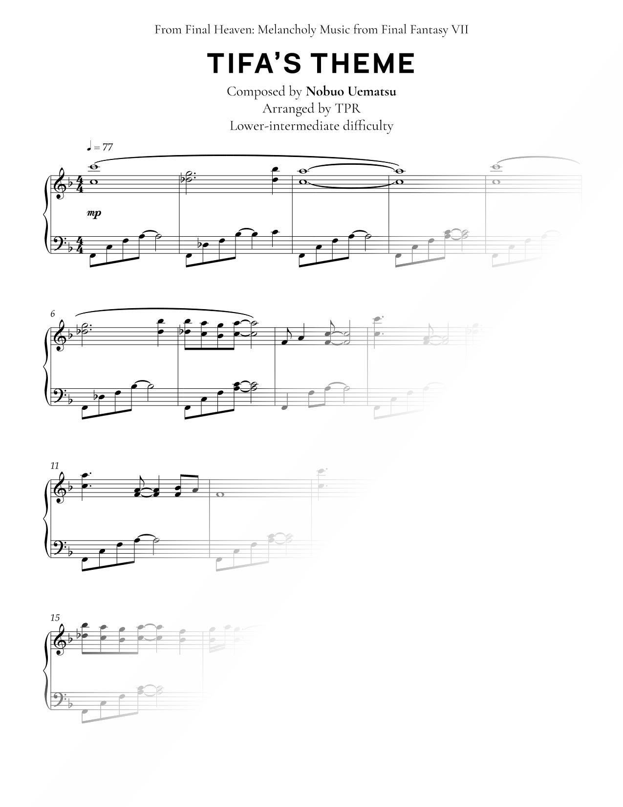 Tifa's Theme [lower intermediate]