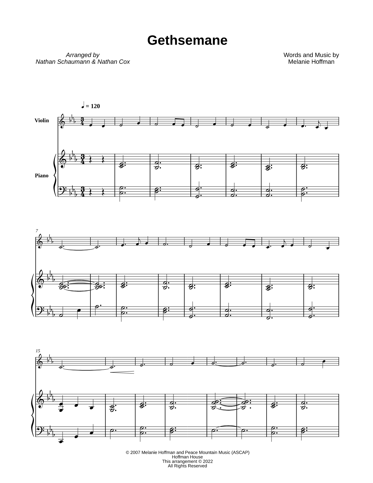 Gethsemane - Violin & Piano