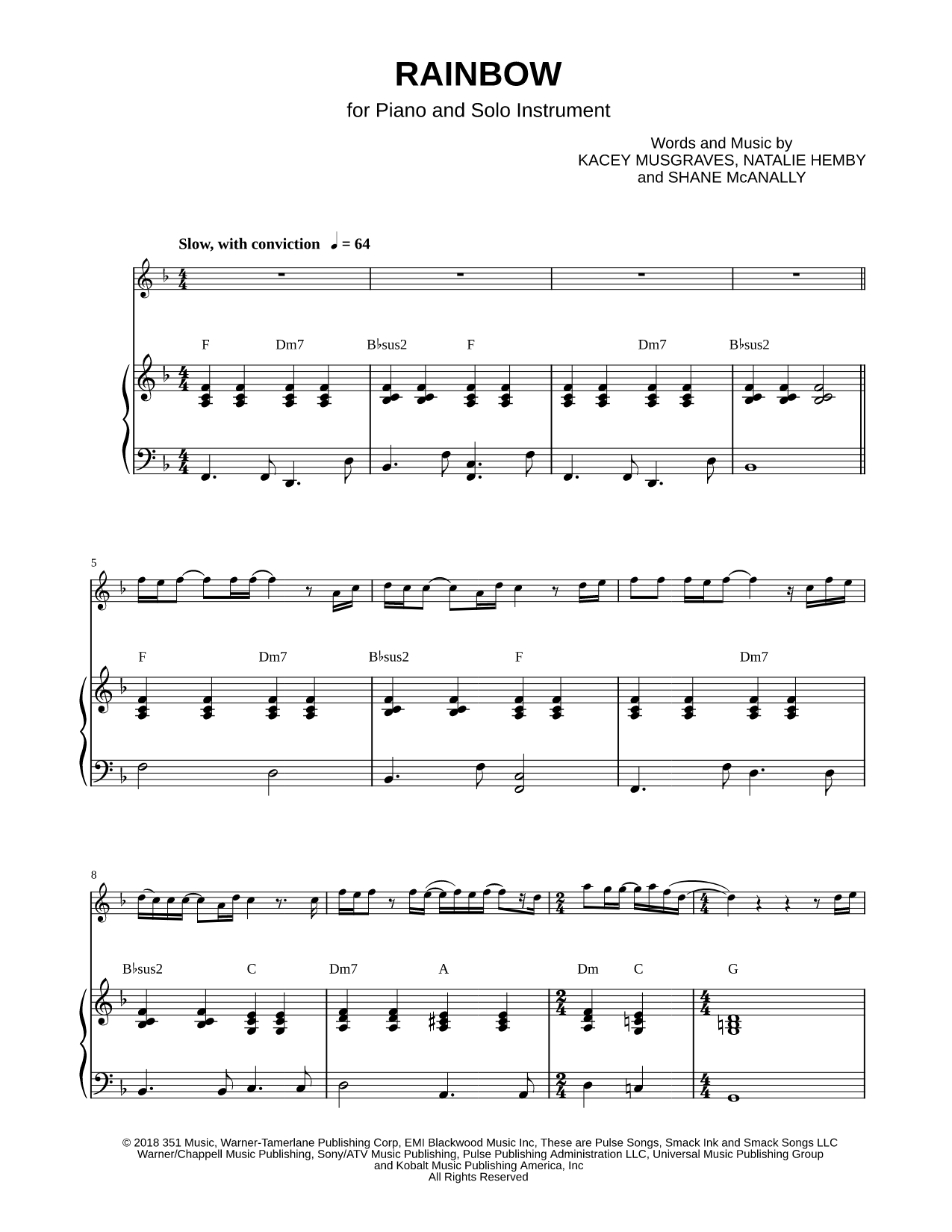 Rainbow - Piano Accompaniment