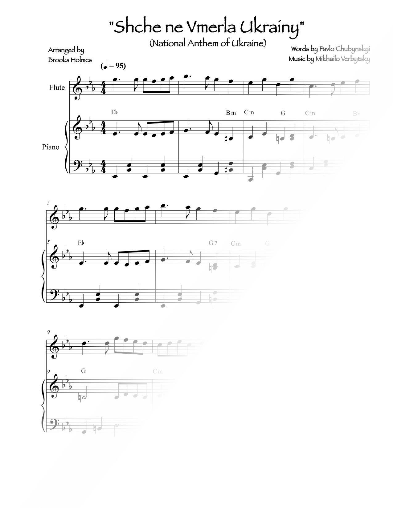 Sce Ne Vmerla Ukrainy - Flute & Piano
