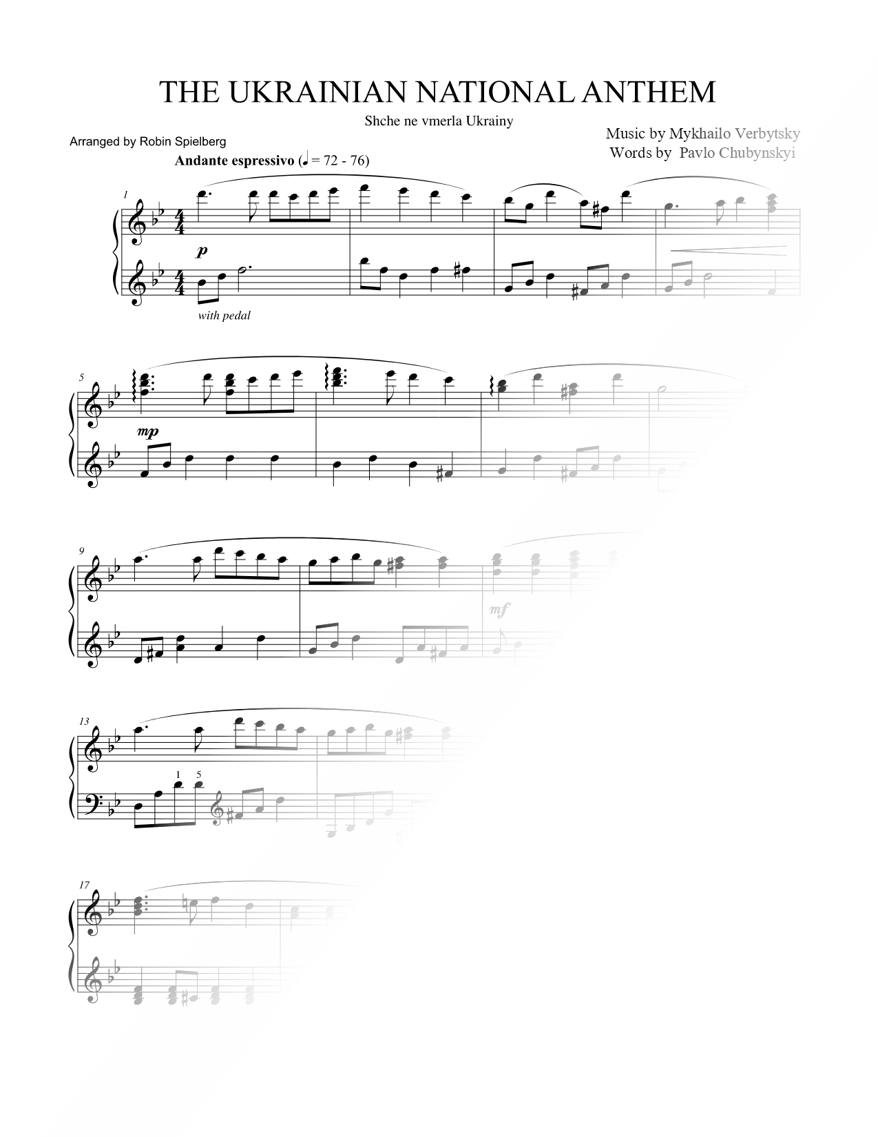 Sce Ne Vmerla Ukrainy (National Anthem of Ukraine)