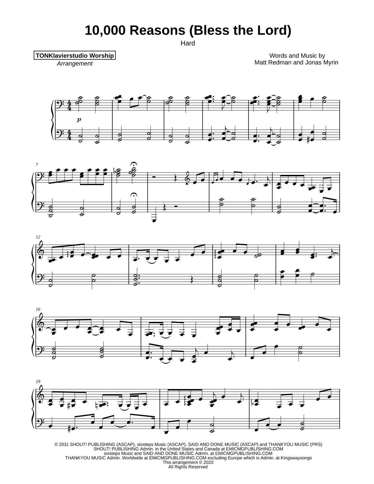 10,000 Reasons (Bless the Lord) [hard]