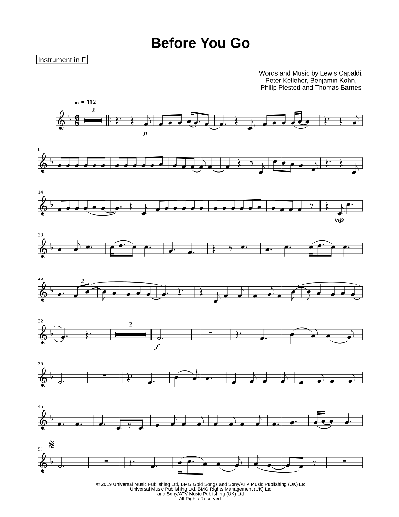 Before You Go - F Instrument