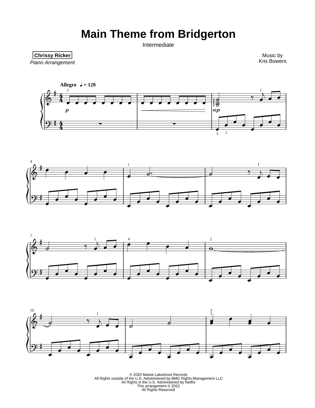 Main Theme from Bridgerton [intermediate]